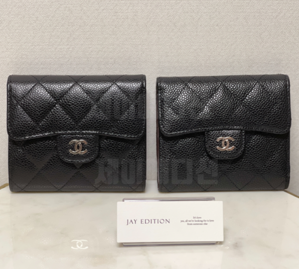 샤넬 클래식 플랩 반지갑 정품 vs 가품 비교