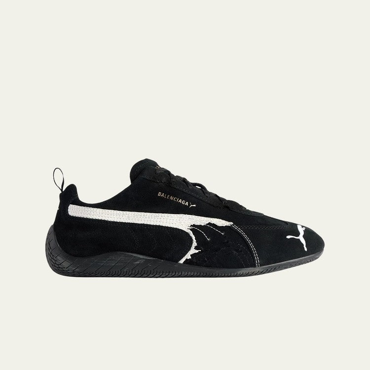 발렌시아가 x 푸마 스피드캣 스웨이드 블랙 화이트 콜라보레이션 드라이빙 스타일 스니커즈