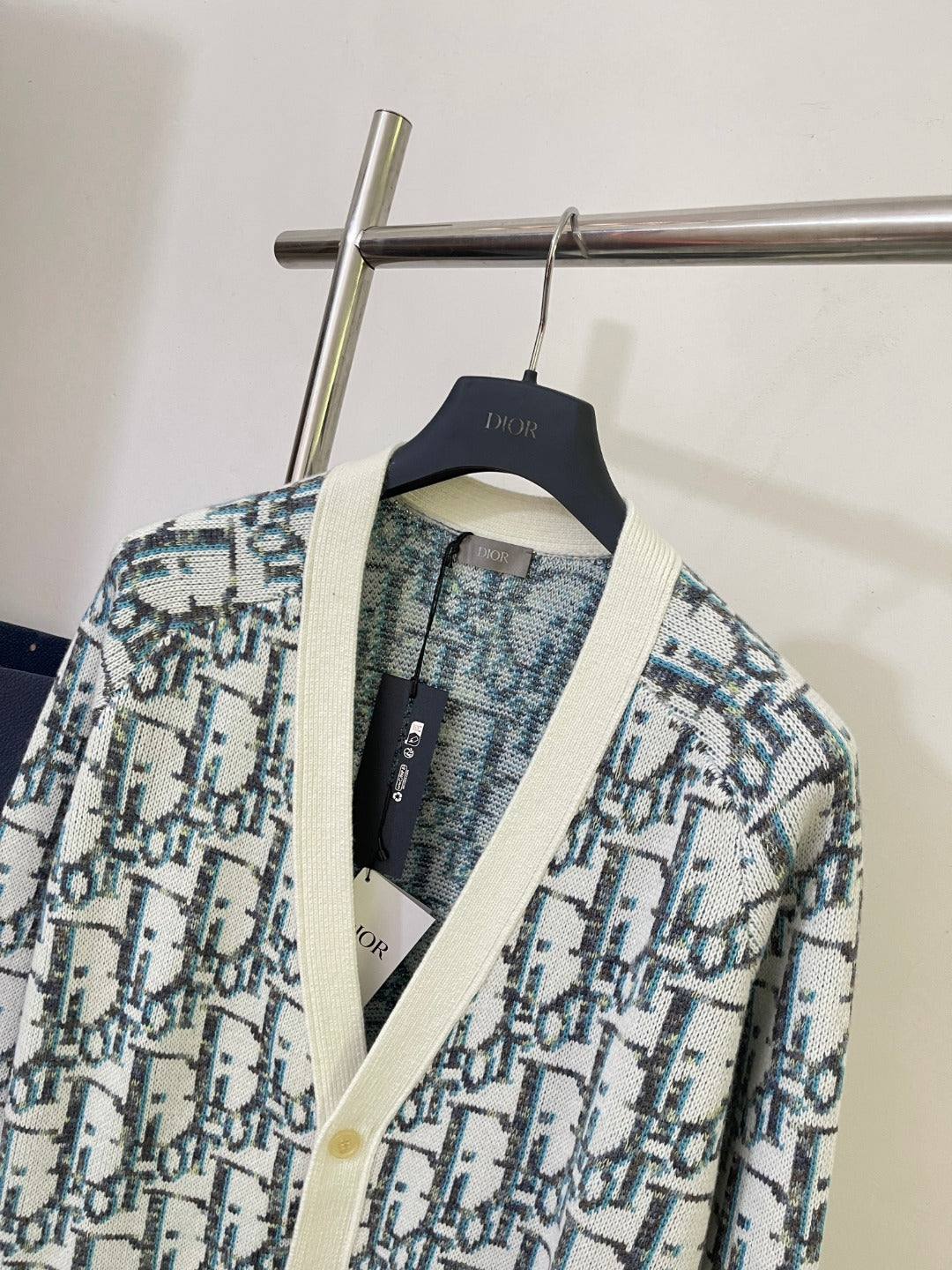 디올 오블리크 버진 울 자카드 가디건