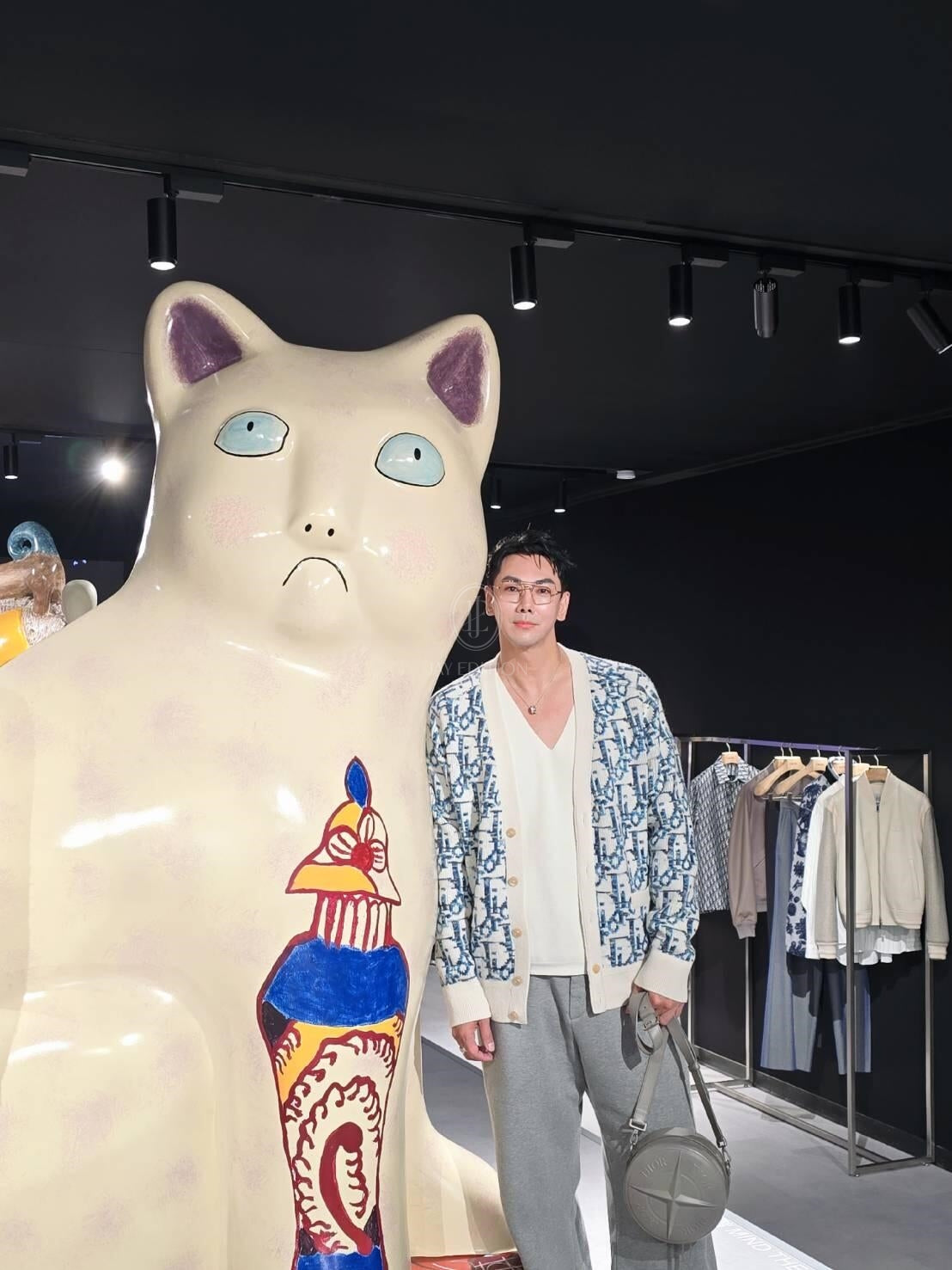 디올 오블리크 버진 울 자카드 가디건