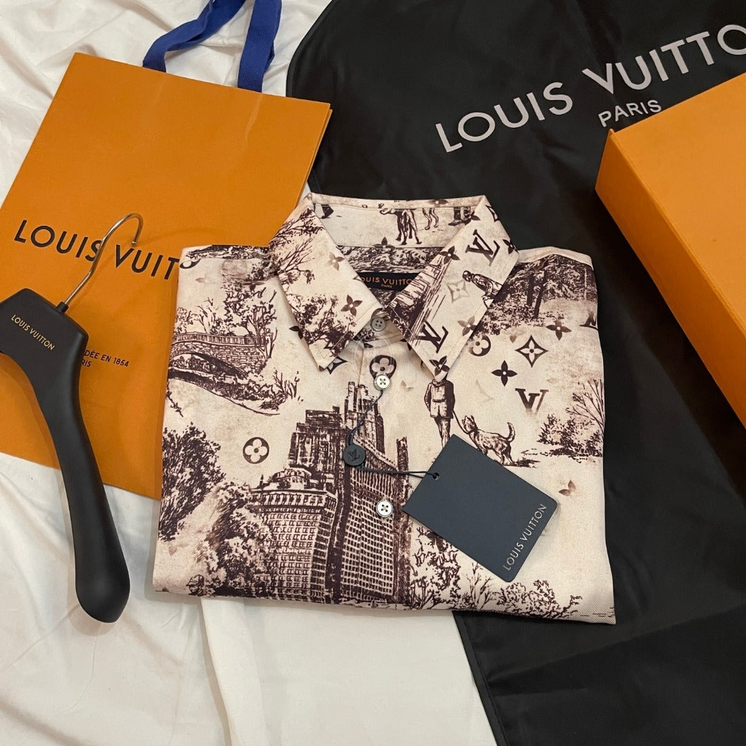 루이비통 롱슬리브 실크 셔츠 베쥬