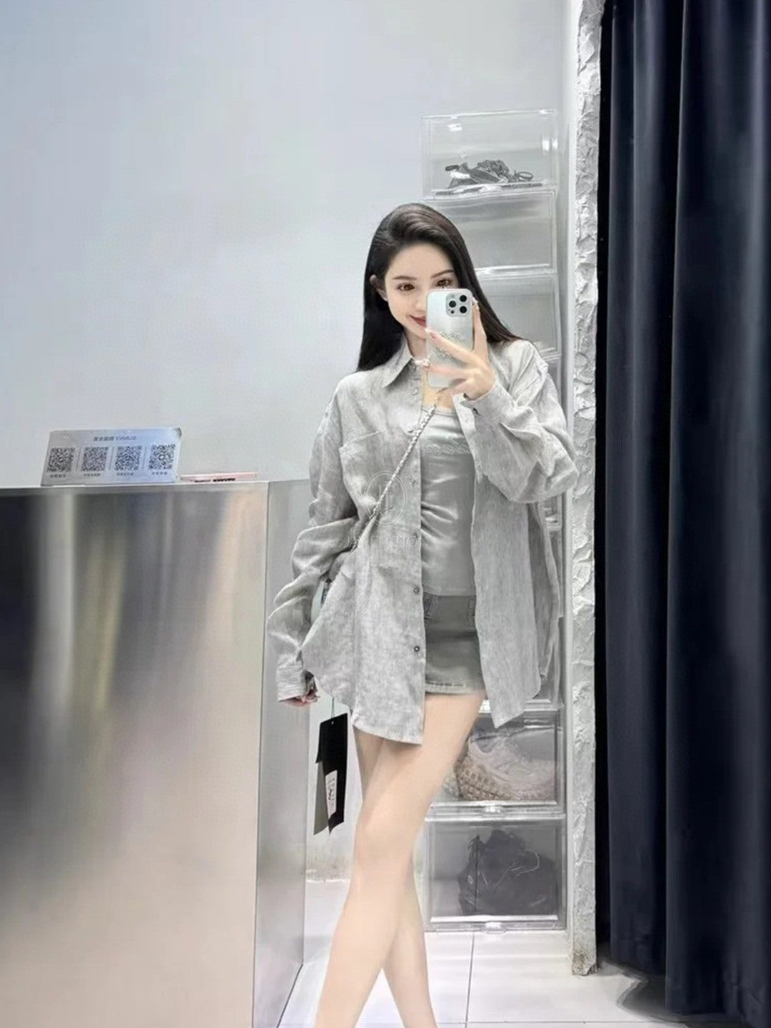 디올 오블리크 데님 셔츠