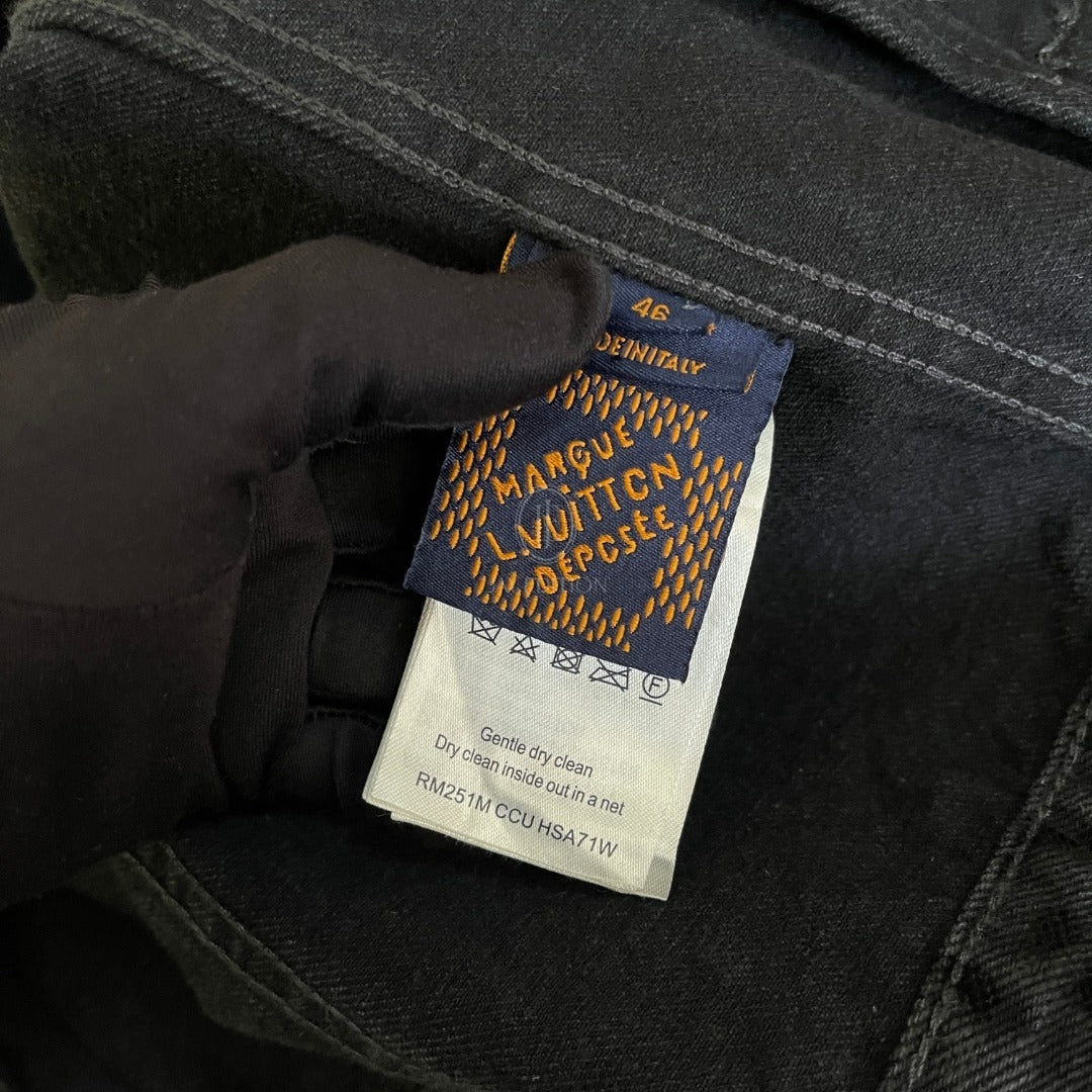 루이비통 플록드 다미에 데님 드러커 자켓