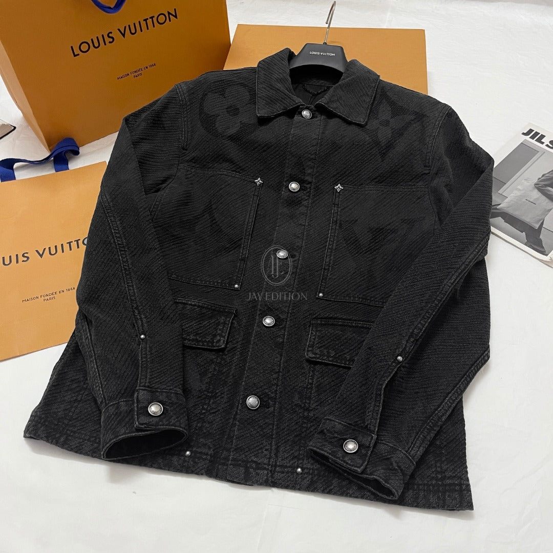 루이비통 쇼트 슬리브드 데님 워크웨어 셔츠