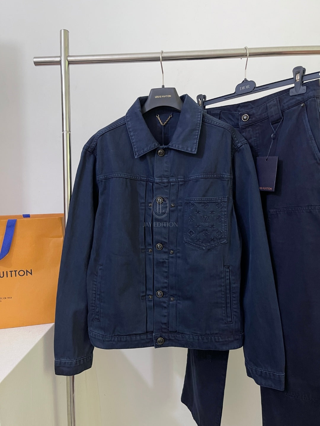 루이비통 가먼트 다이드 데님 타입 트러커 자켓