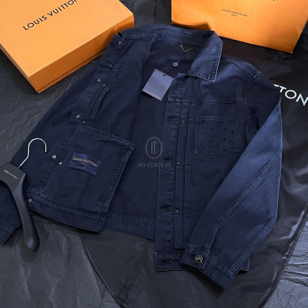 루이비통 가먼트 다이드 데님 타입 트러커 자켓