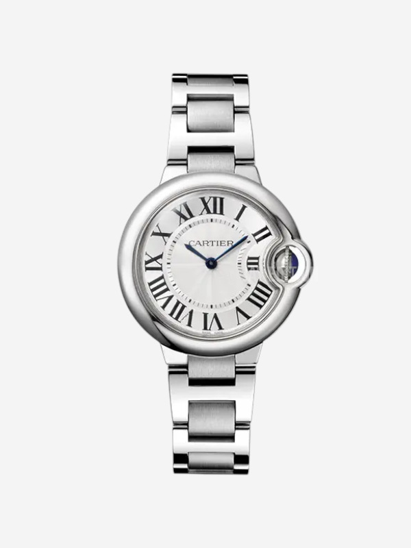 까르띠에 발롱 블루 33mm 쿼츠 블루 사파이어 크라운 여성 시계