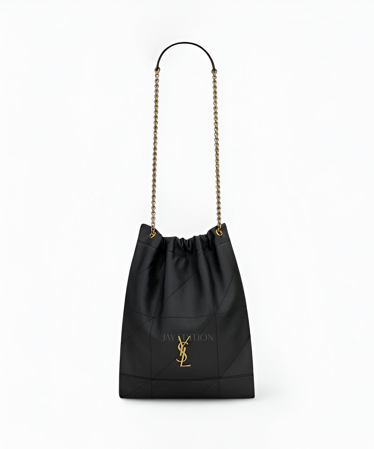 생로랑 제이미 4.3 포숑 램스킨 블랙 램스킨 포숑(부드러운 패딩 처리) 디테일 YSL 로고 플랩 클로저 체인 스트랩 고급스럽고 유연한 숄더백 디자인