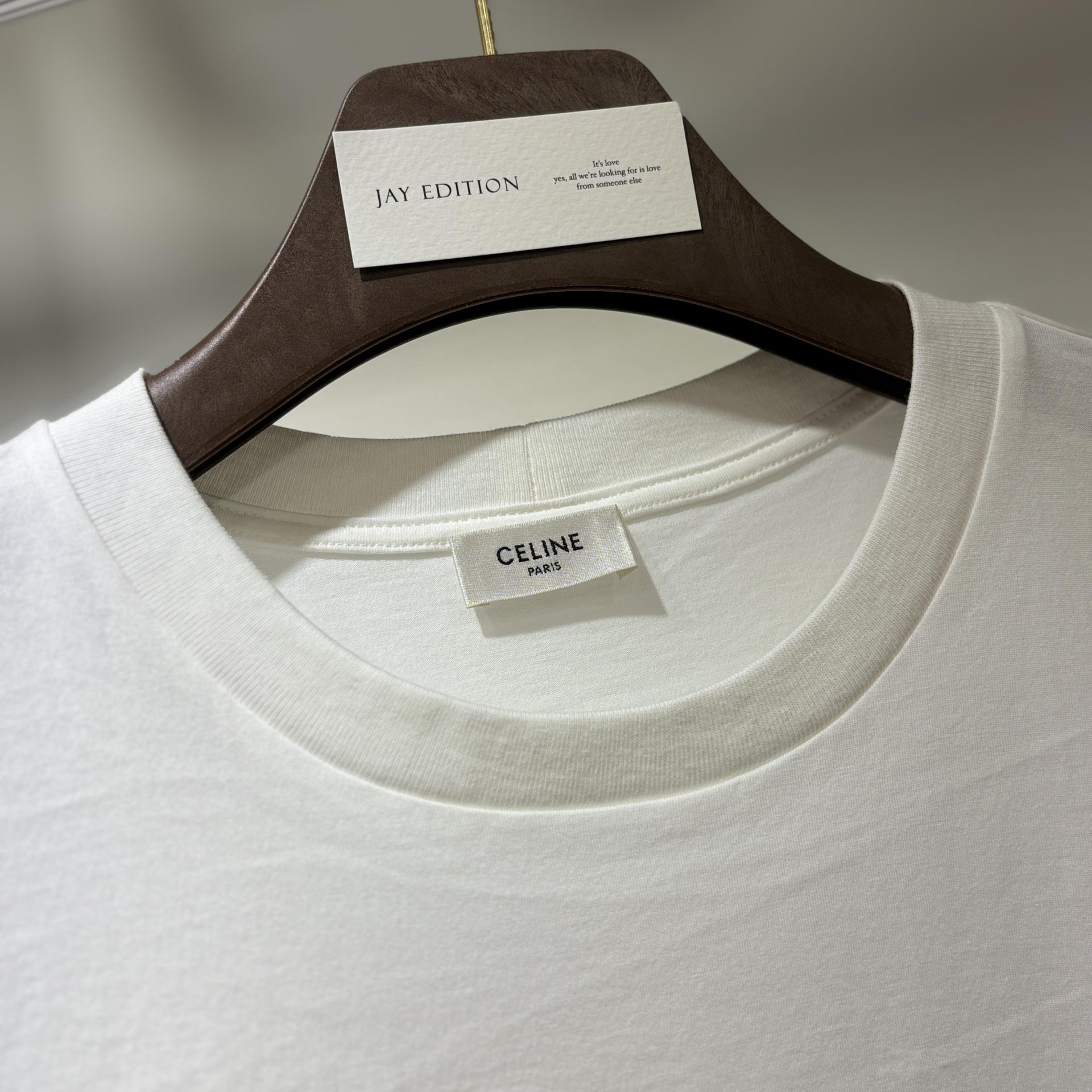 1% 셀린느 코튼 저지 루즈 티셔츠