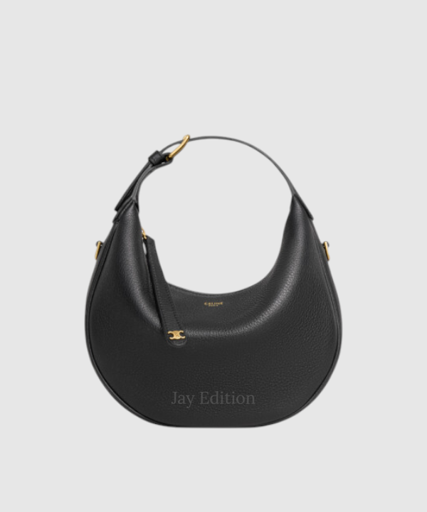 셀린느 틴 룰루백 그레인드 카프스킨 블랙 가죽 체인 스트랩 플랩백 골드 하드웨어 디테일