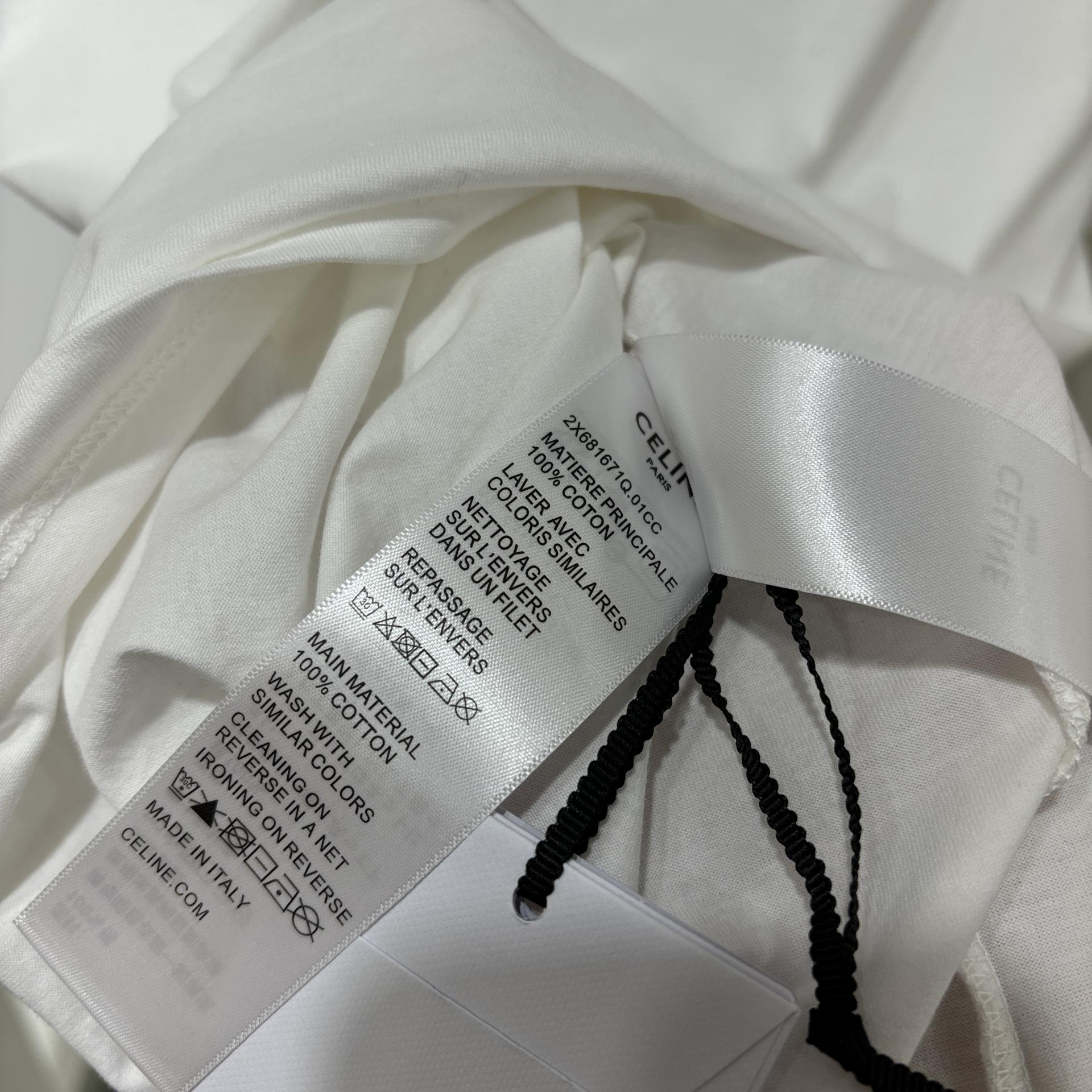 1% 셀린느 코튼 저지 루즈 티셔츠