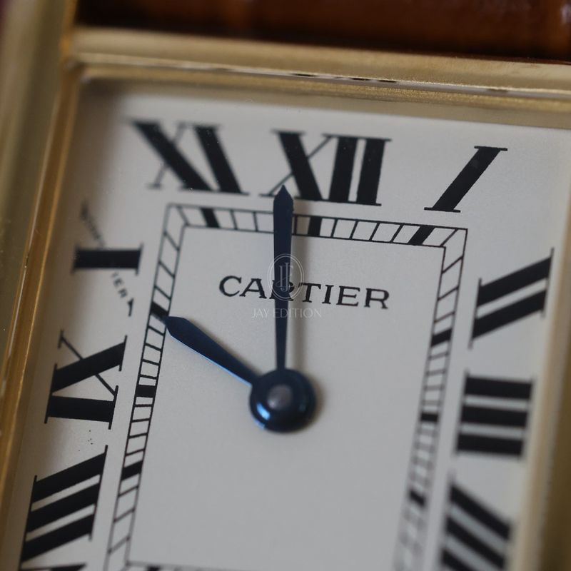 까르띠에 탱크 루이 옐로우골드 브라운스트랩