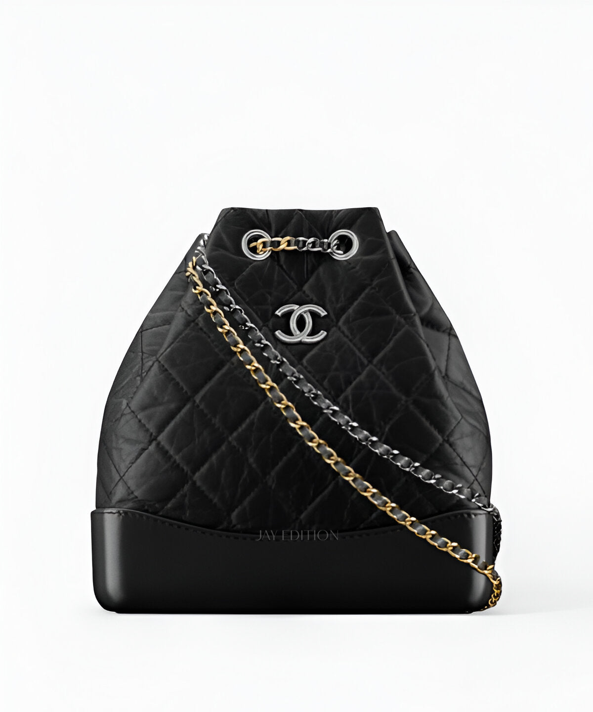 샤넬 가브리엘 백팩 스몰 곡선형 퀼팅 바디와 체인 스트랩, 더블 C 로고 디테일 전면 이미지