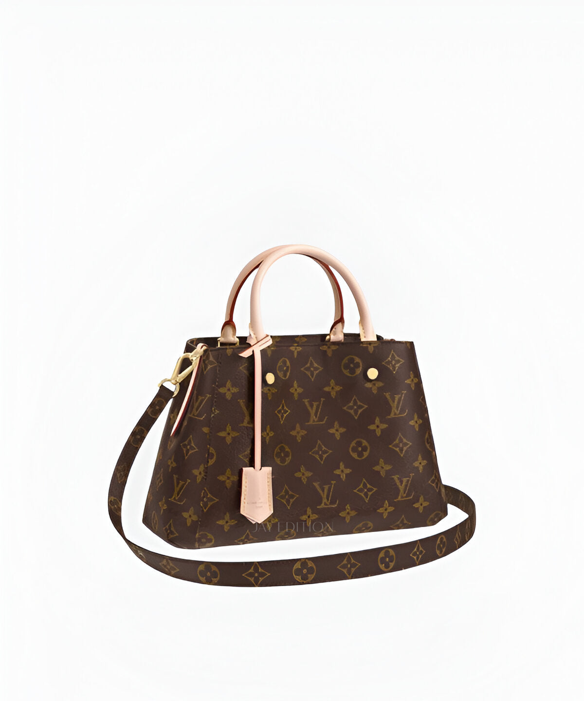 루이비통 몽테뉴 BB 모노그램 캔버스와 구조적인 사첼 실루엣, 더블 핸들과 탈착형 스트랩이 조화를 이루는 미니 토트백