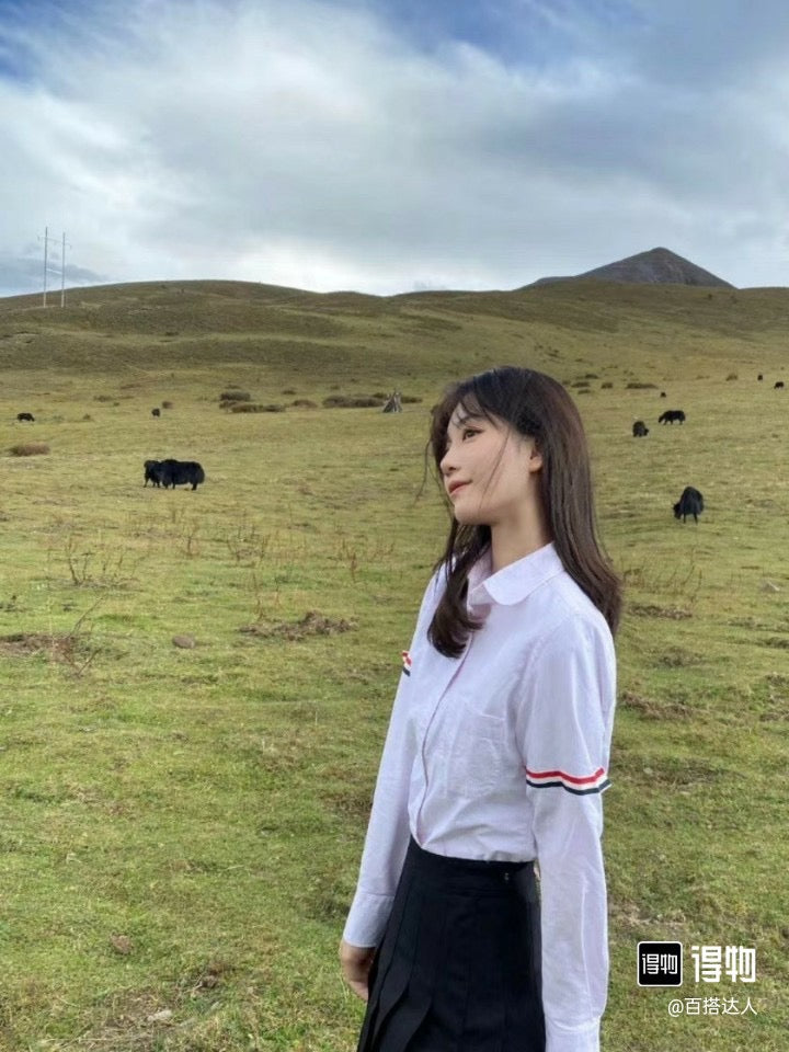 톰브라운 옥스포드 그로스그레인 암밴드 클래식 셔츠