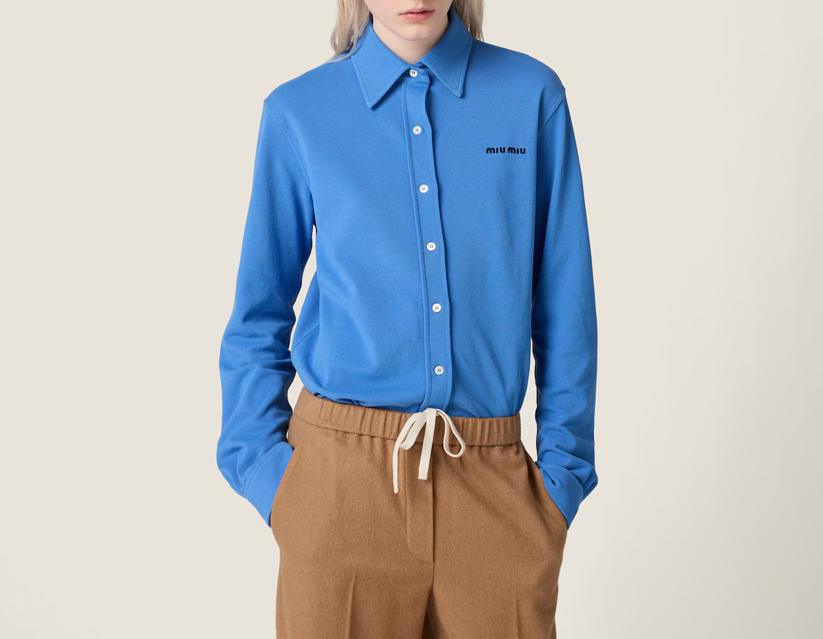 미우미우 코튼 피케 셔츠