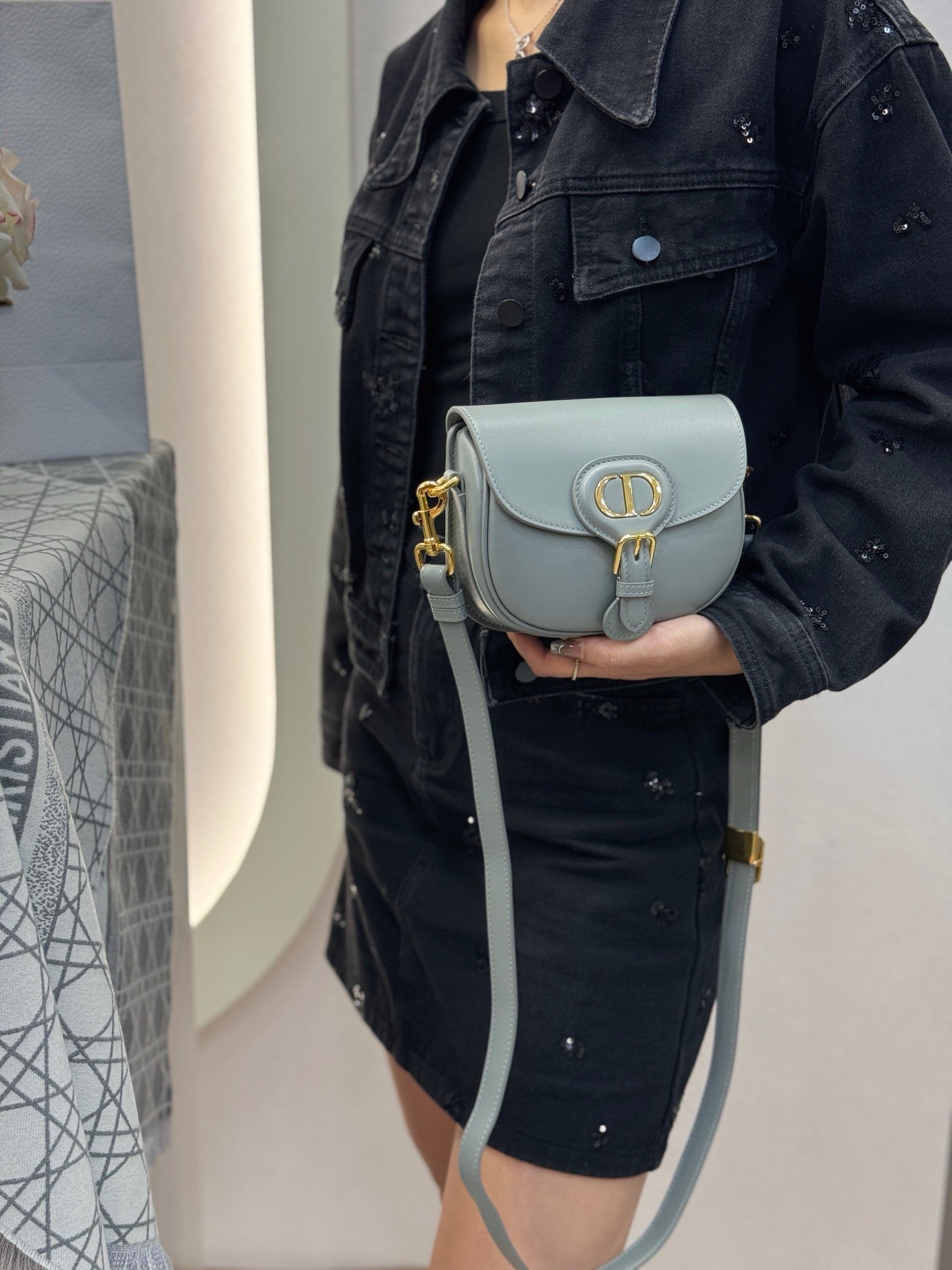 디올 바비백 레더 스몰,미디움