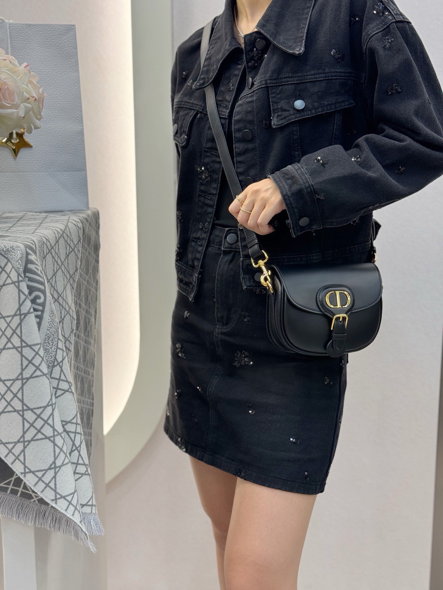 디올 바비백 레더 스몰,미디움