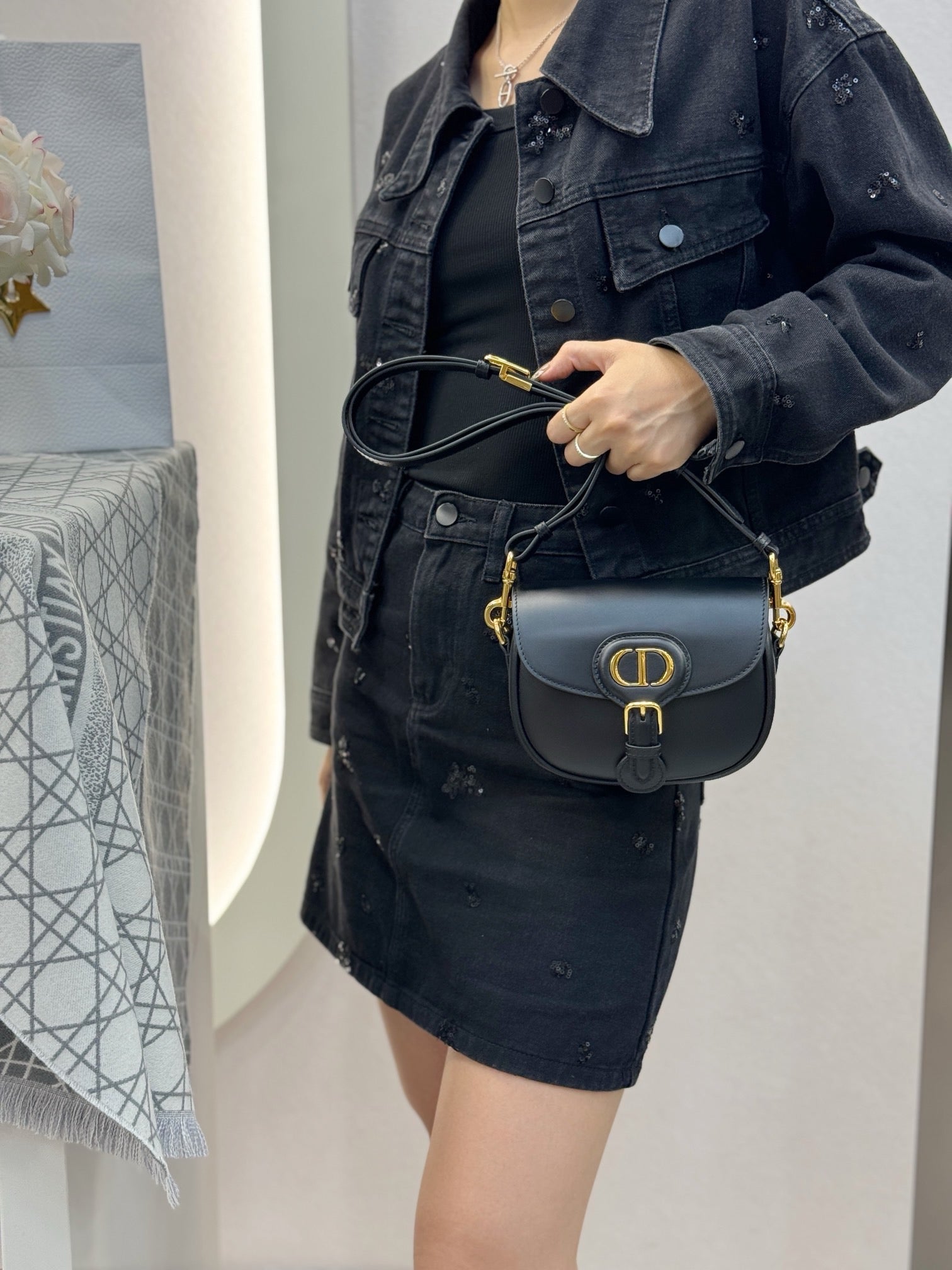 디올 바비백 레더 스몰,미디움