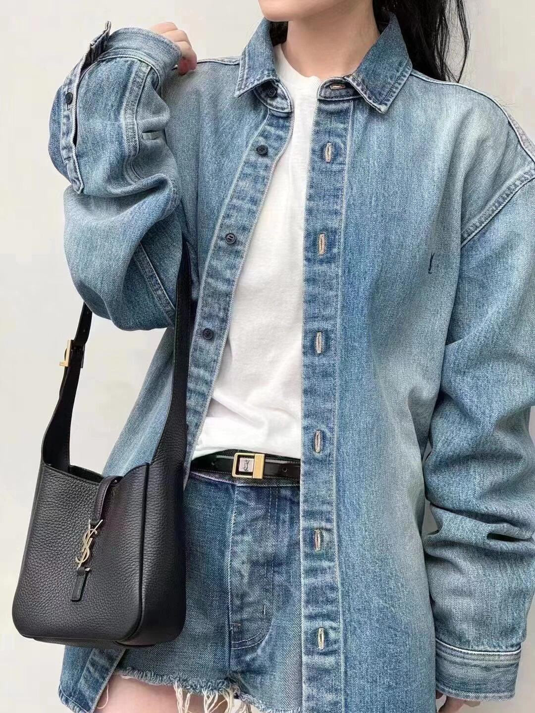 생로랑 LE 5À7 서플 베이비 그레인 레더