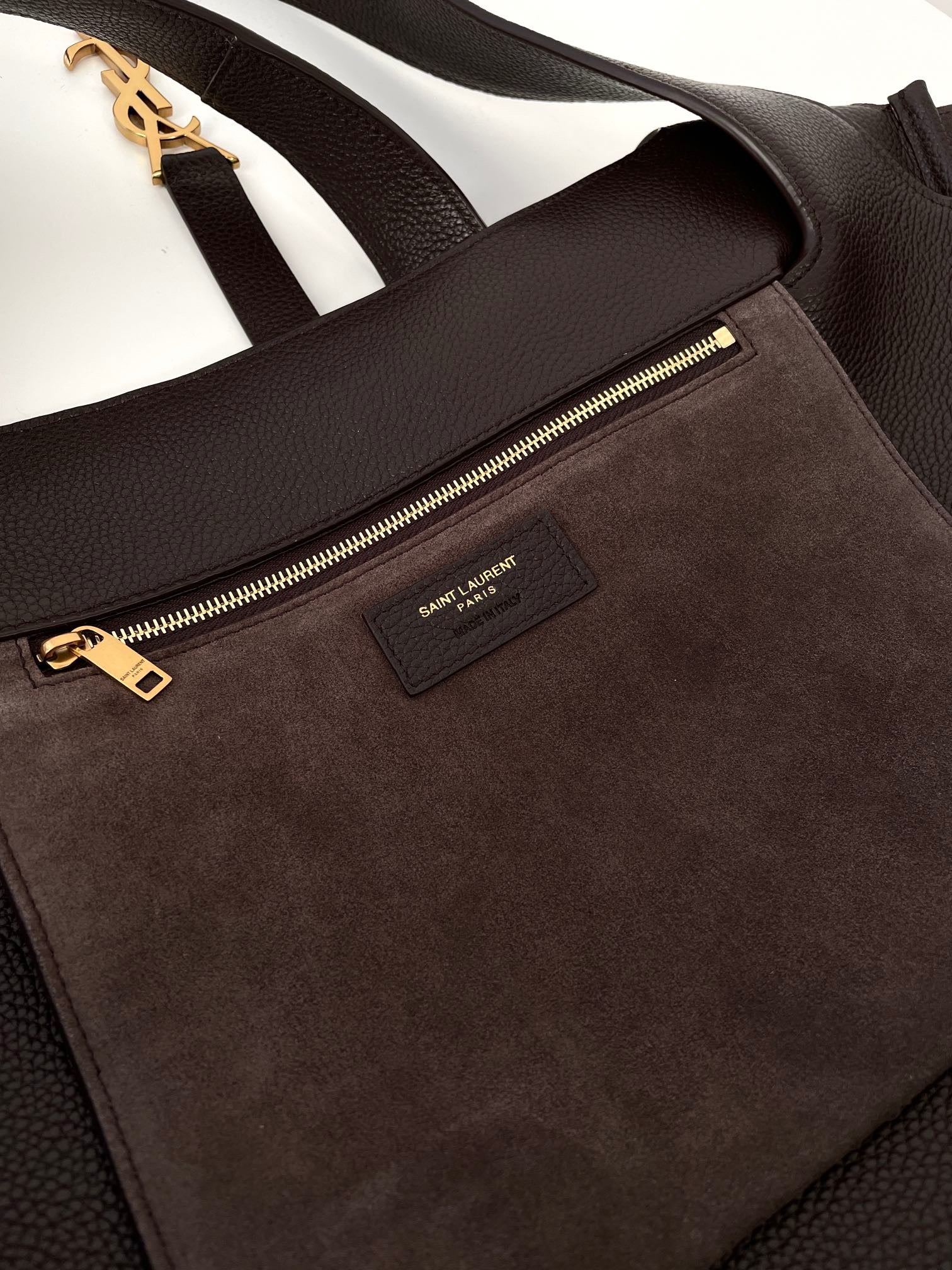 생로랑 LE 5À7 BEA 토트백 그레인 레더