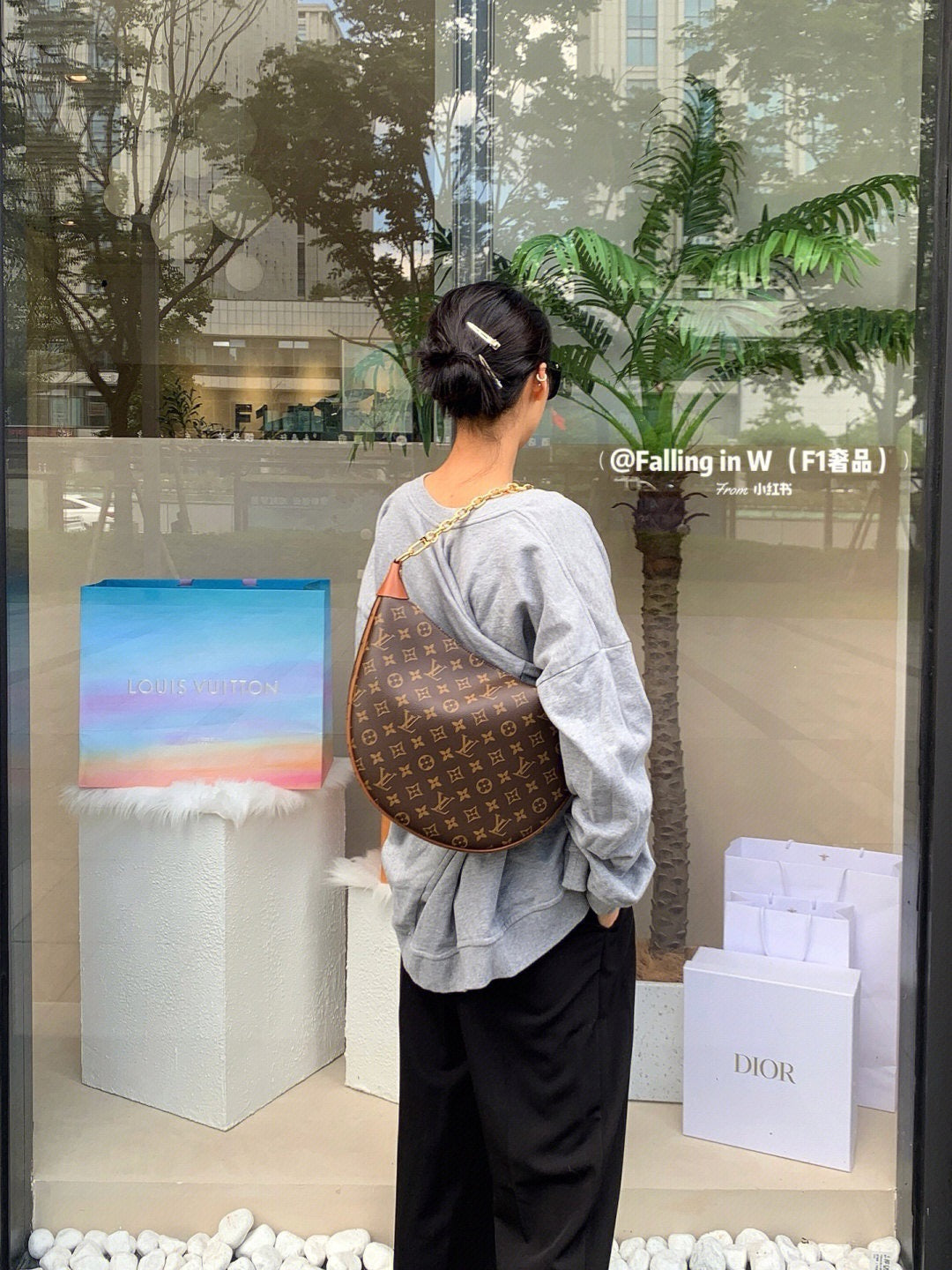 루이비통 모노그램 루프 호보백