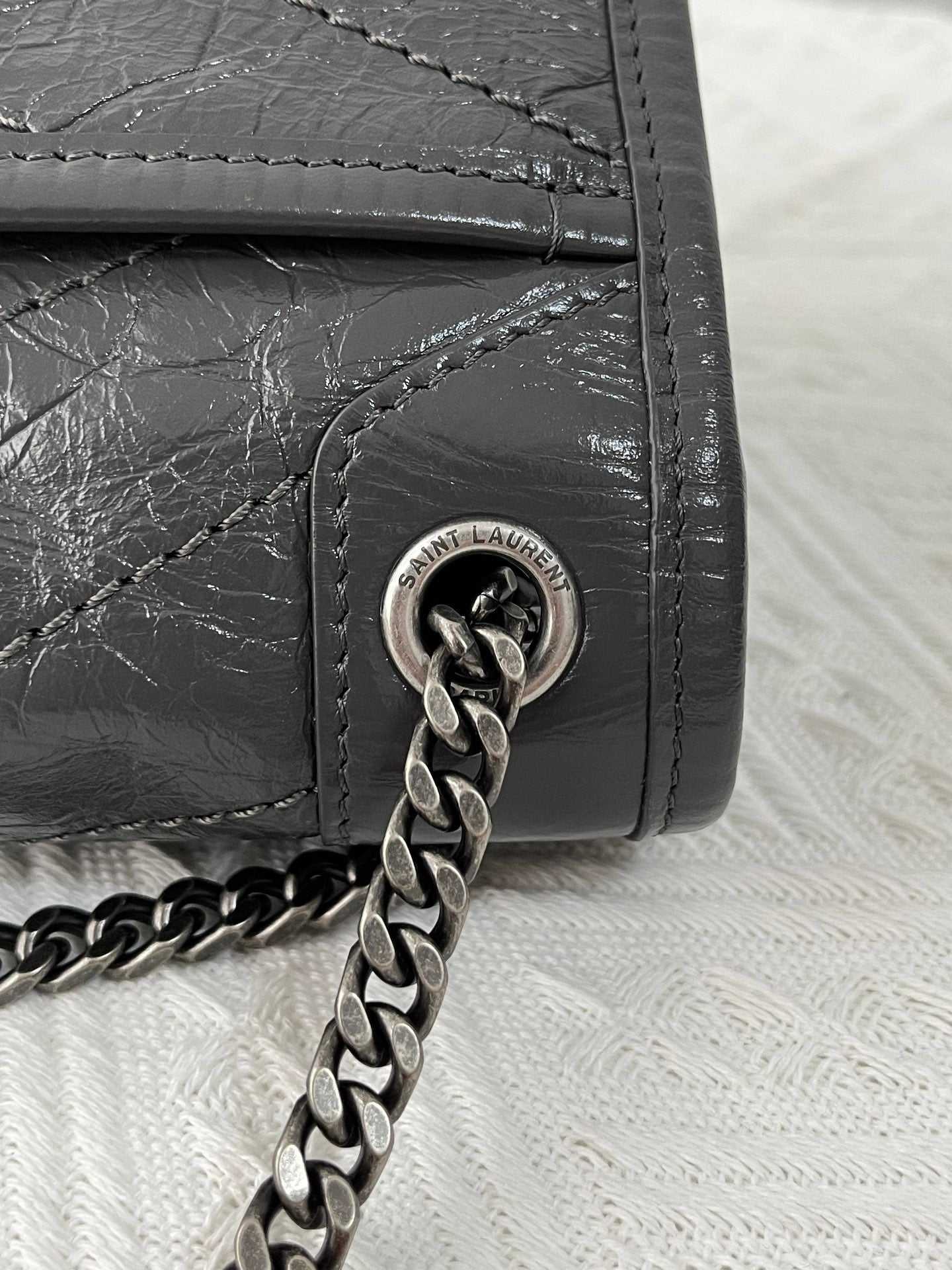 생로랑 니키백 베이비 빈티지 레더