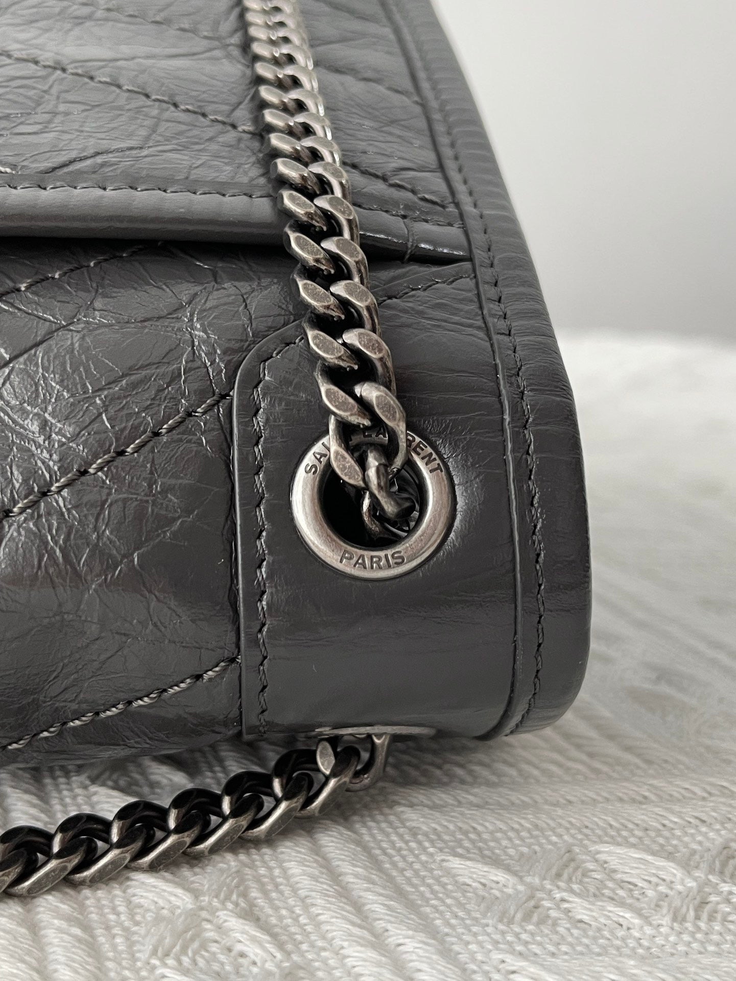 생로랑 니키백 베이비 빈티지 레더