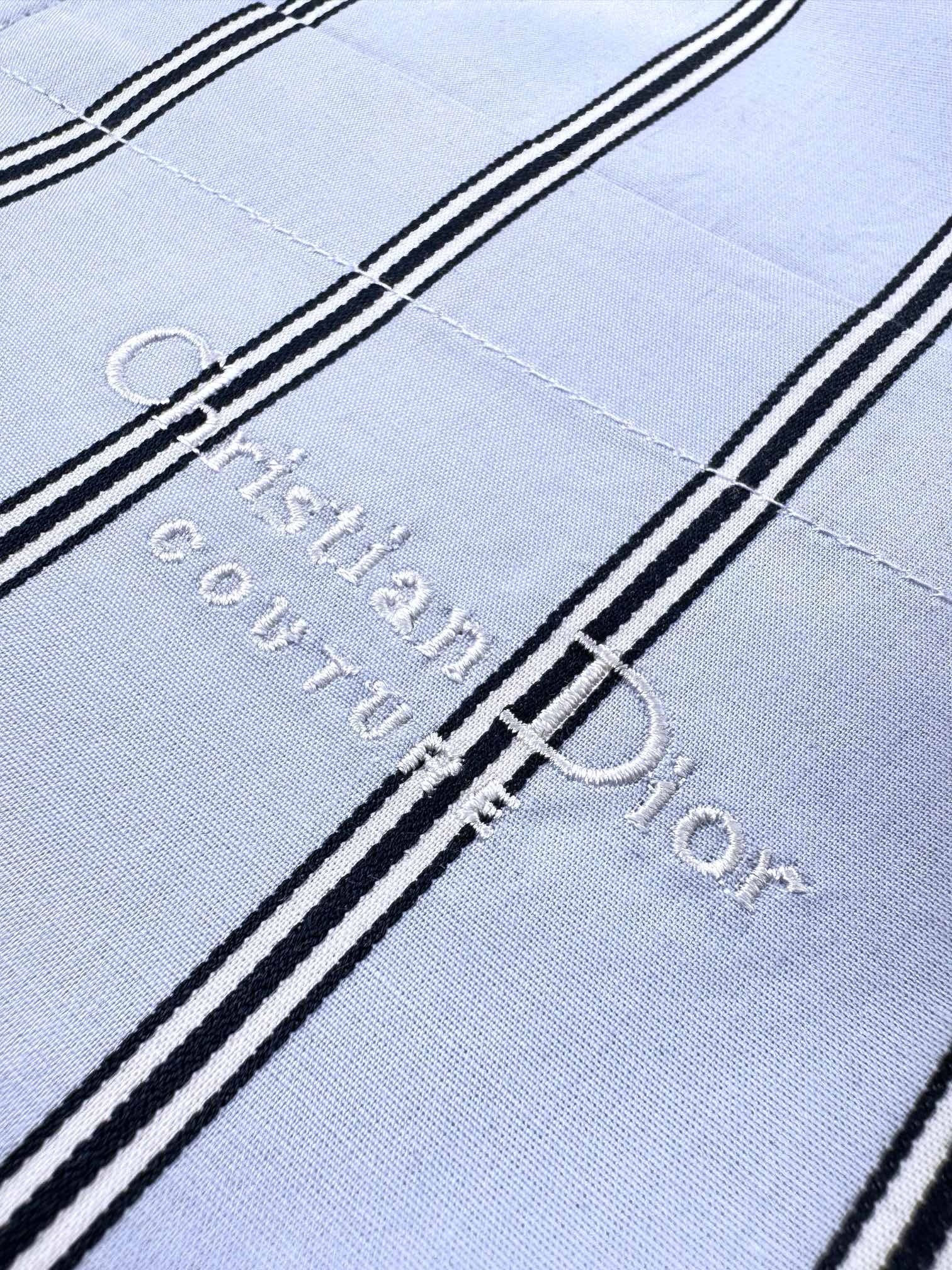 디올 로고 디테일 스트라이프 코튼 셔츠