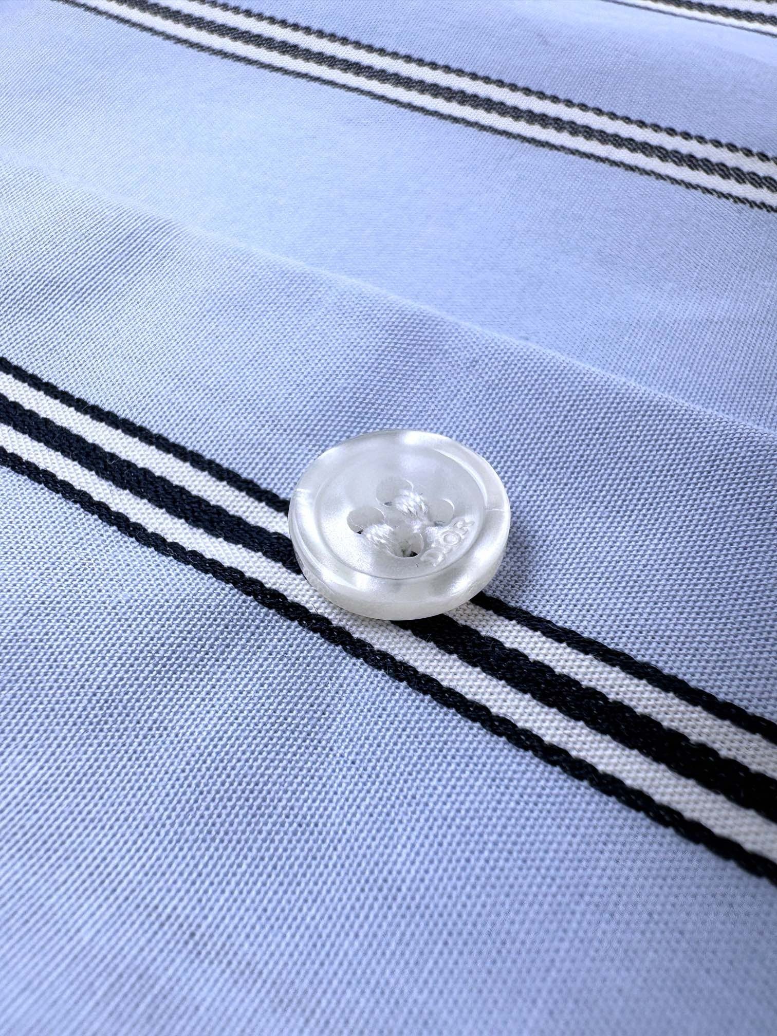 디올 로고 디테일 스트라이프 코튼 셔츠