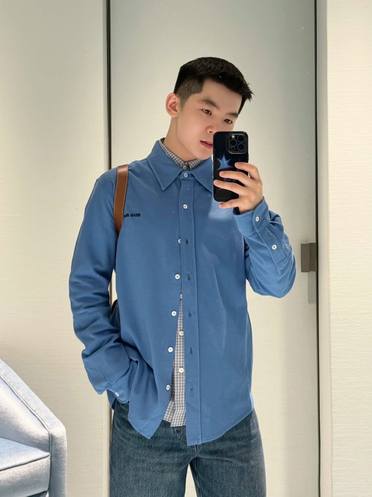 미우미우 코튼 피케 셔츠