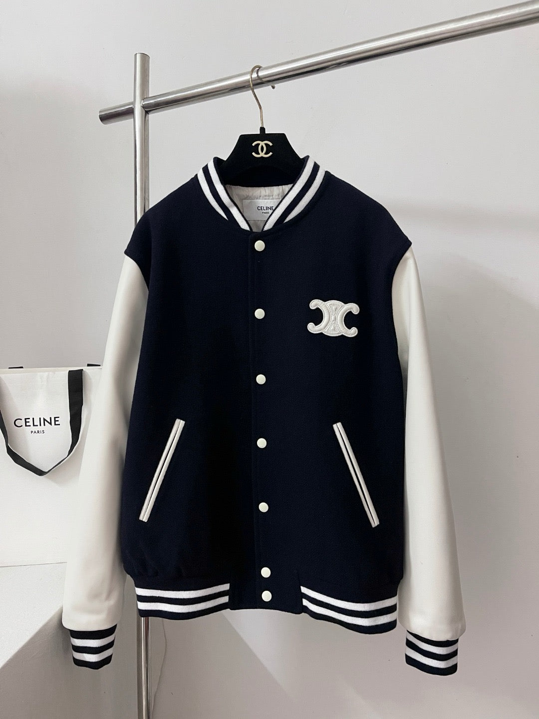 셀린느 로고 바시티 자켓