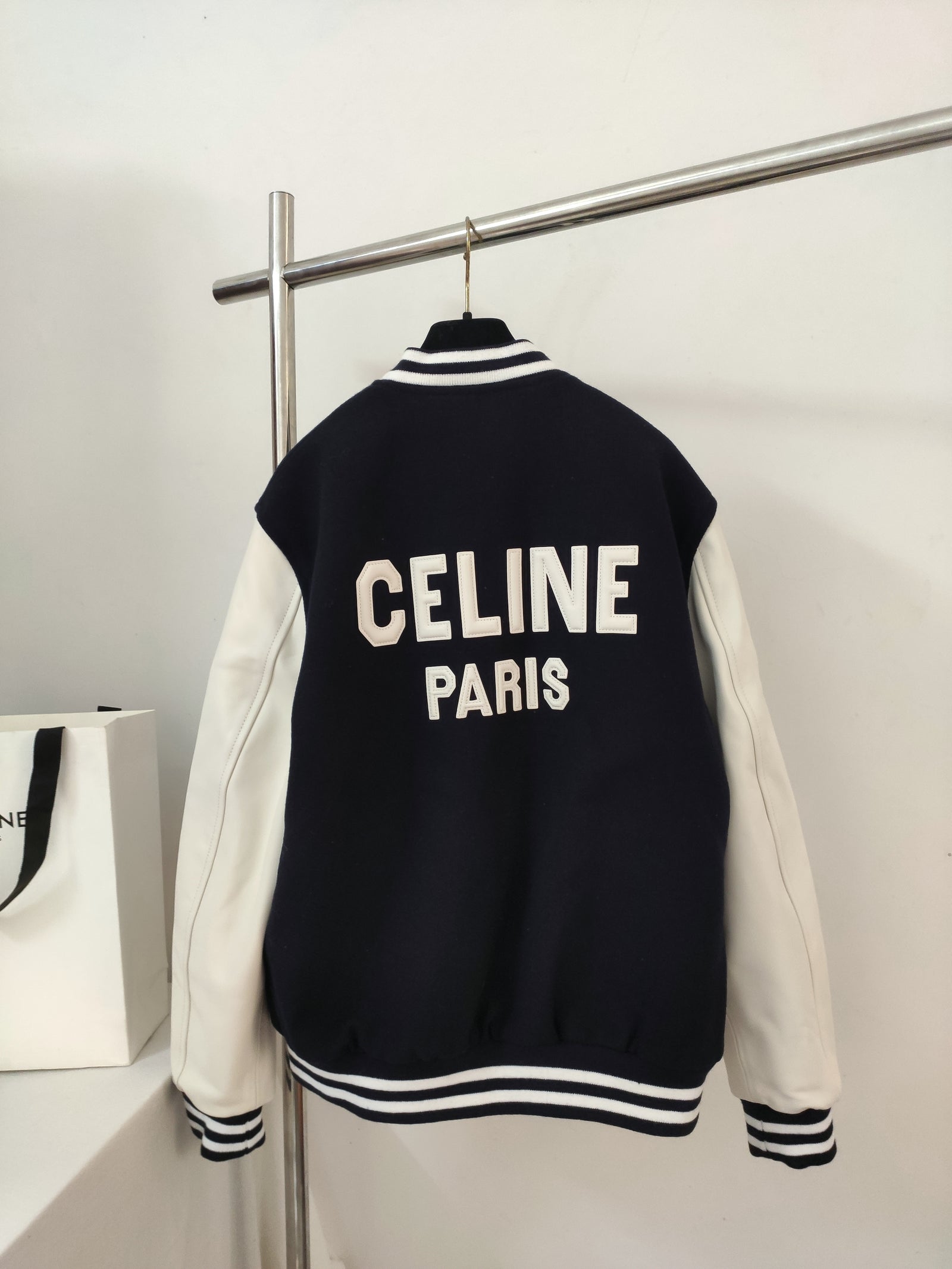 셀린느 로고 바시티 자켓