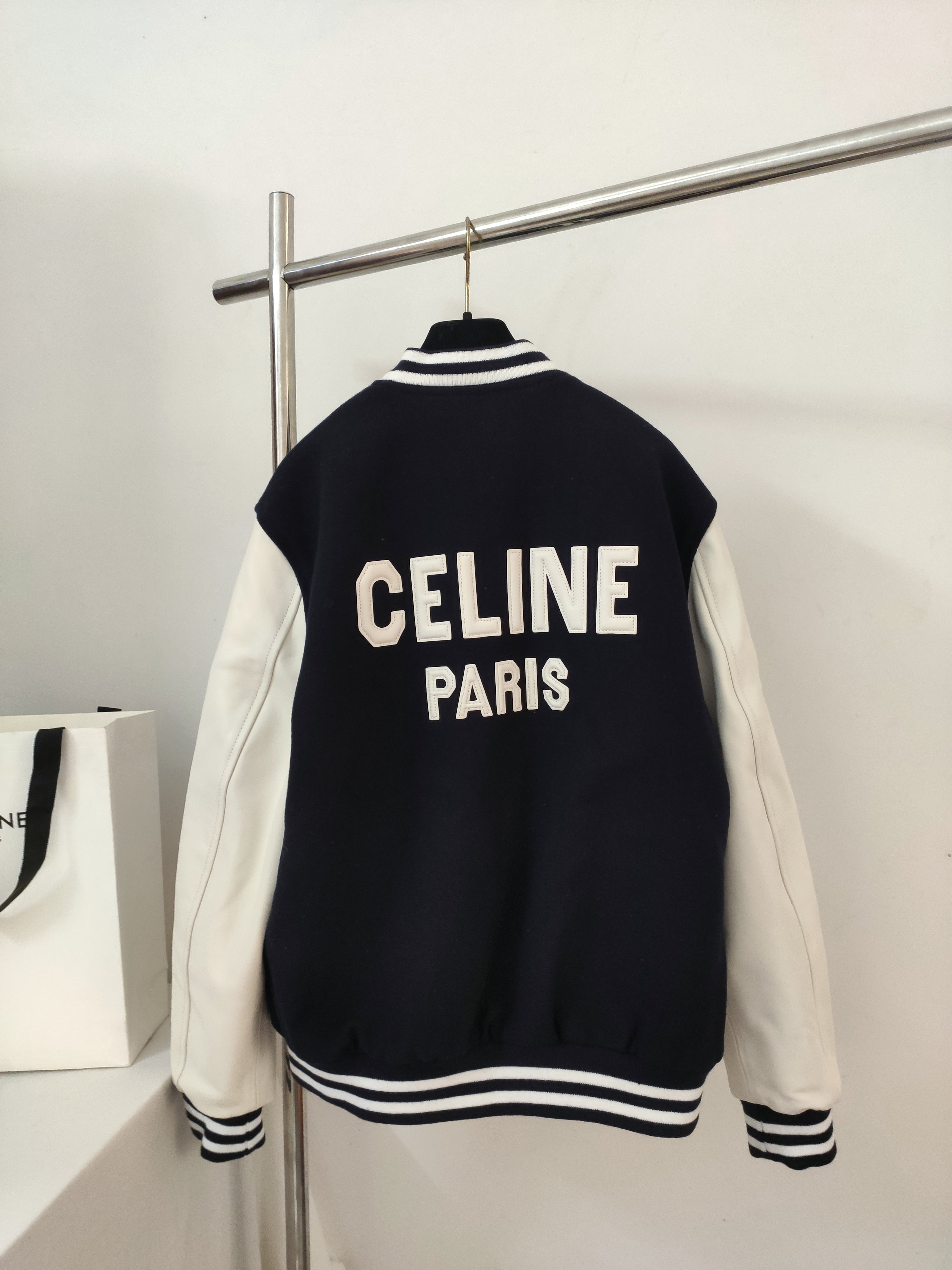 셀린느 로고 바시티 자켓