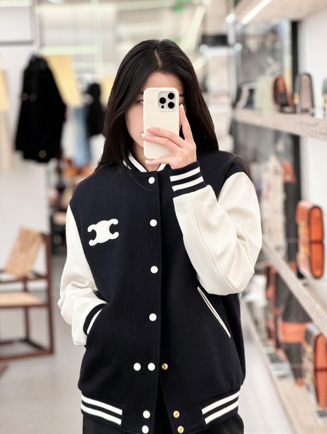 셀린느 로고 바시티 자켓