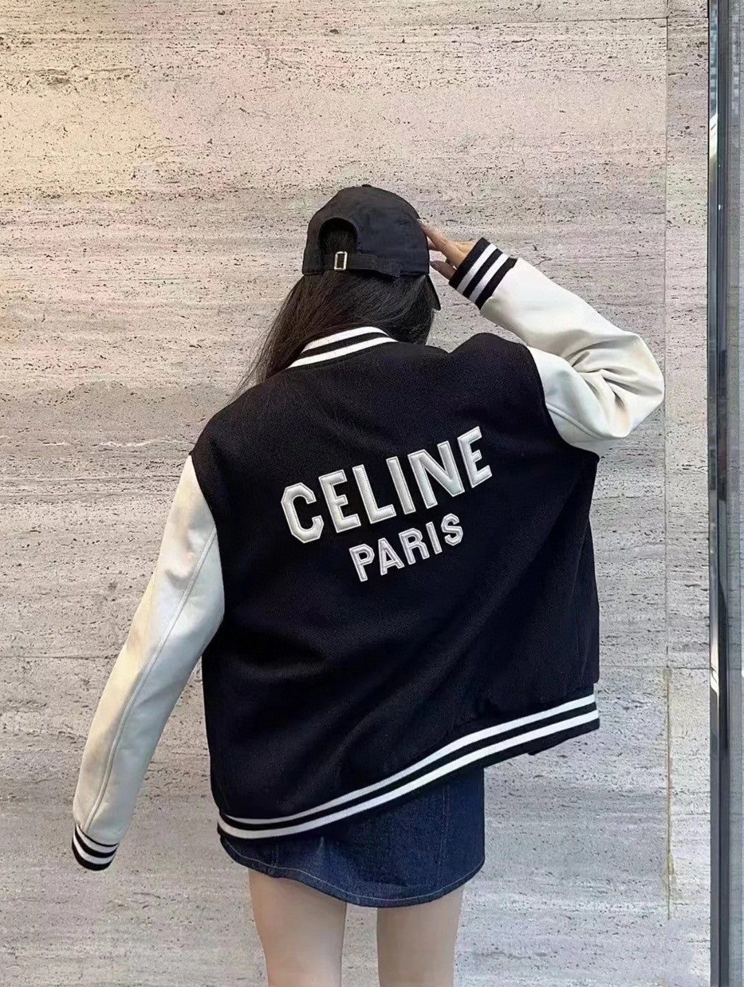 셀린느 로고 바시티 자켓