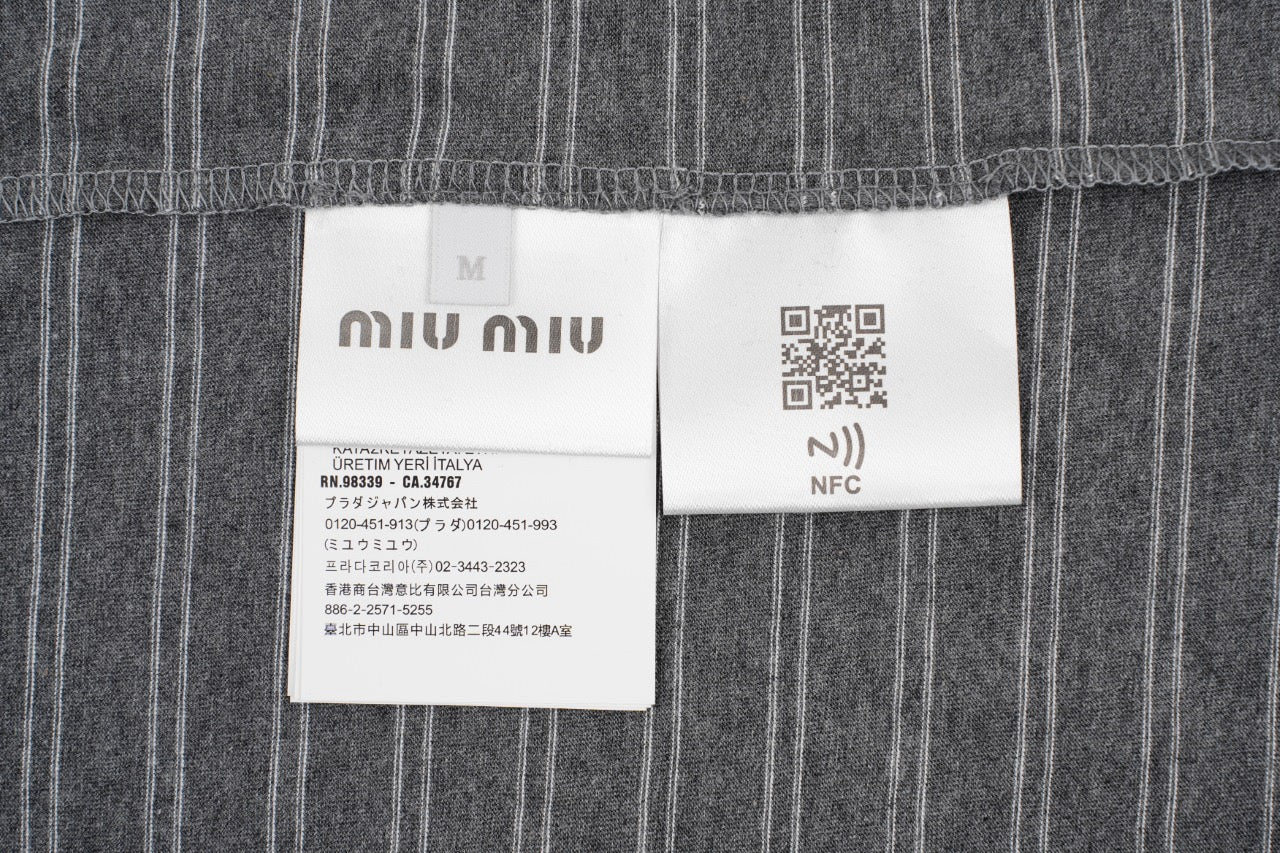 미우미우 코튼 저지 폴로 셔츠