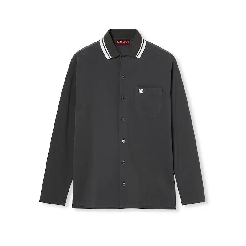 구찌 엠브로이더드 코튼 블렌드 폴로 셔츠