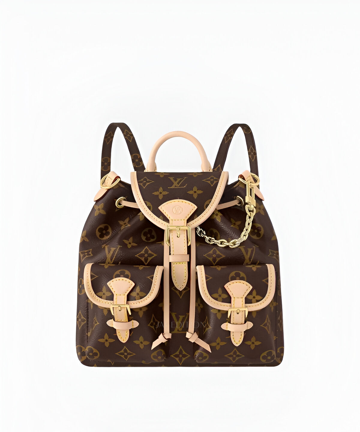 루이비통 익스커션 백팩 PM, 시그니처 모노그램 캔버스와 가죽 트리밍, 컴팩트한 사이즈의 구조적인 백팩 디자인, 상단 핸들과 조절 가능한 더블 숄더 스트랩, 다수의 내부 포켓과 프론트 지퍼 포켓을 갖춘 실용적인 럭셔리 데일리 백팩