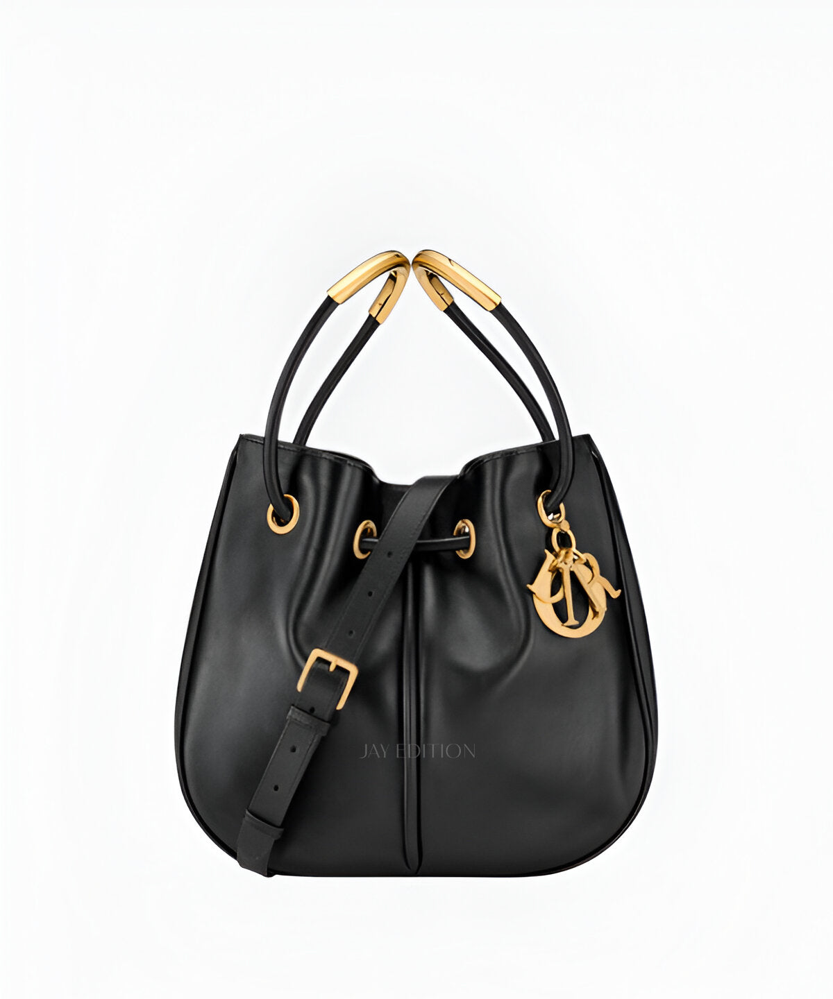 디올 레더 노리타 숄더백 미디움 곡선 실루엣의 송아지 가죽 숄더백 블랙