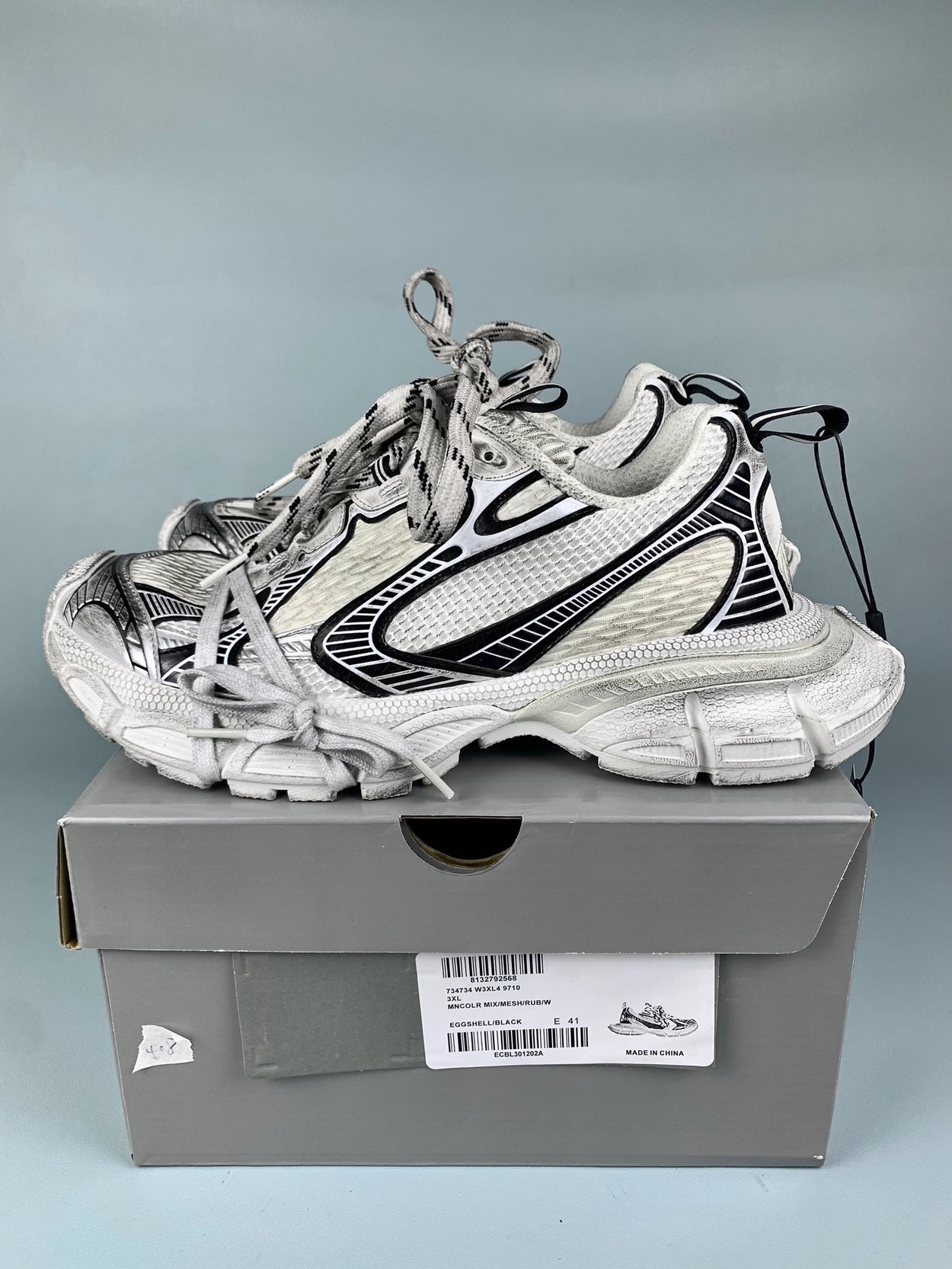 발렌시아가 3XL 스니커즈 화이트 블랙