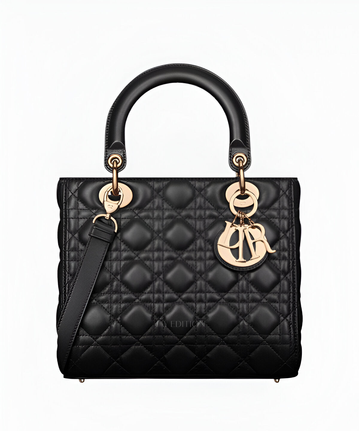 디올 레이디백 미디움 클래식 퀼팅 가죽 골드 참 디테일 토트 및 숄더 스트랩