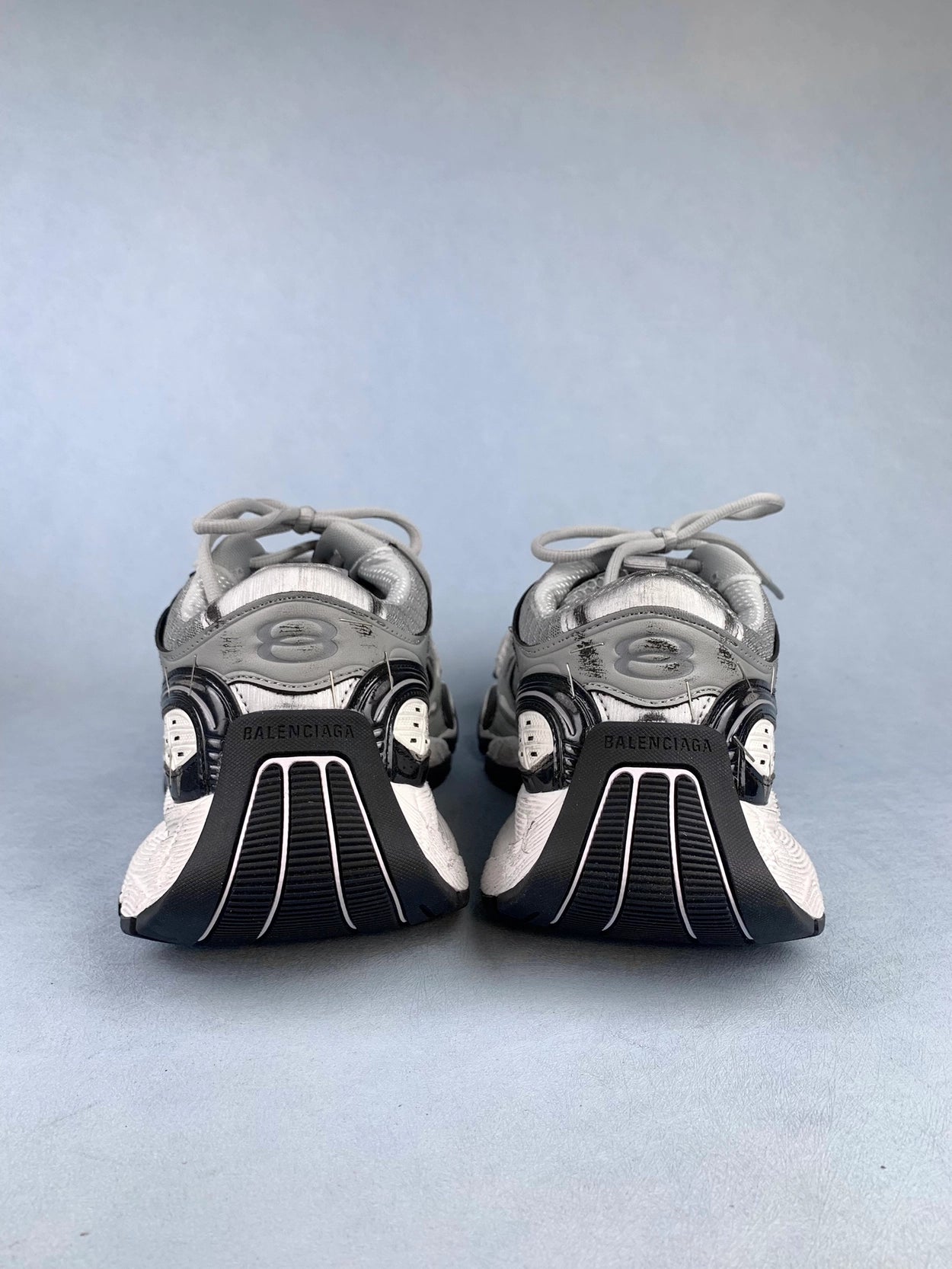 발렌시아가 스테이플러 스니커즈 실버 그레이