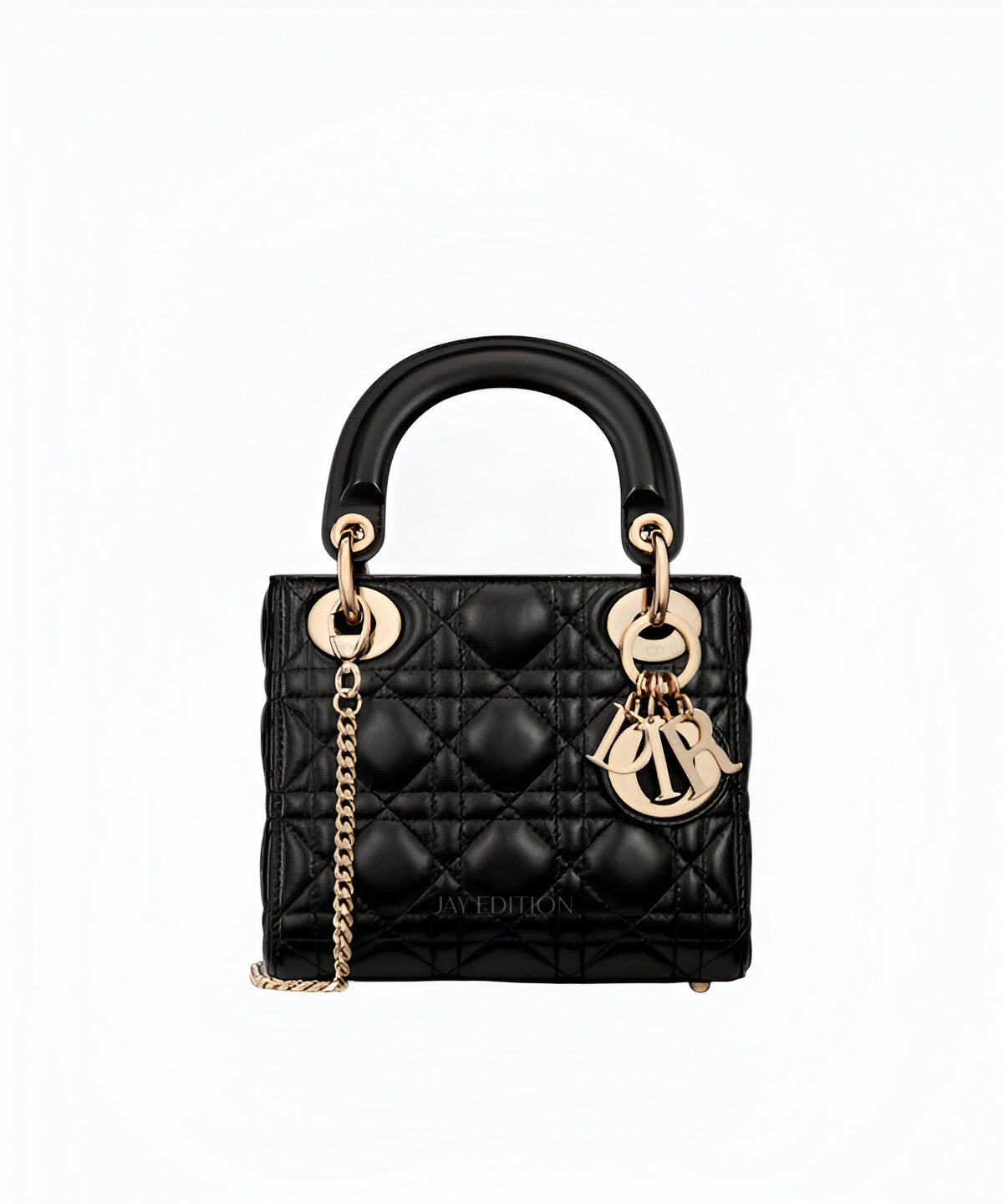 디올 레이디백 미니 퀼팅 가죽 골드 참 디테일 숄더 스트랩 포함