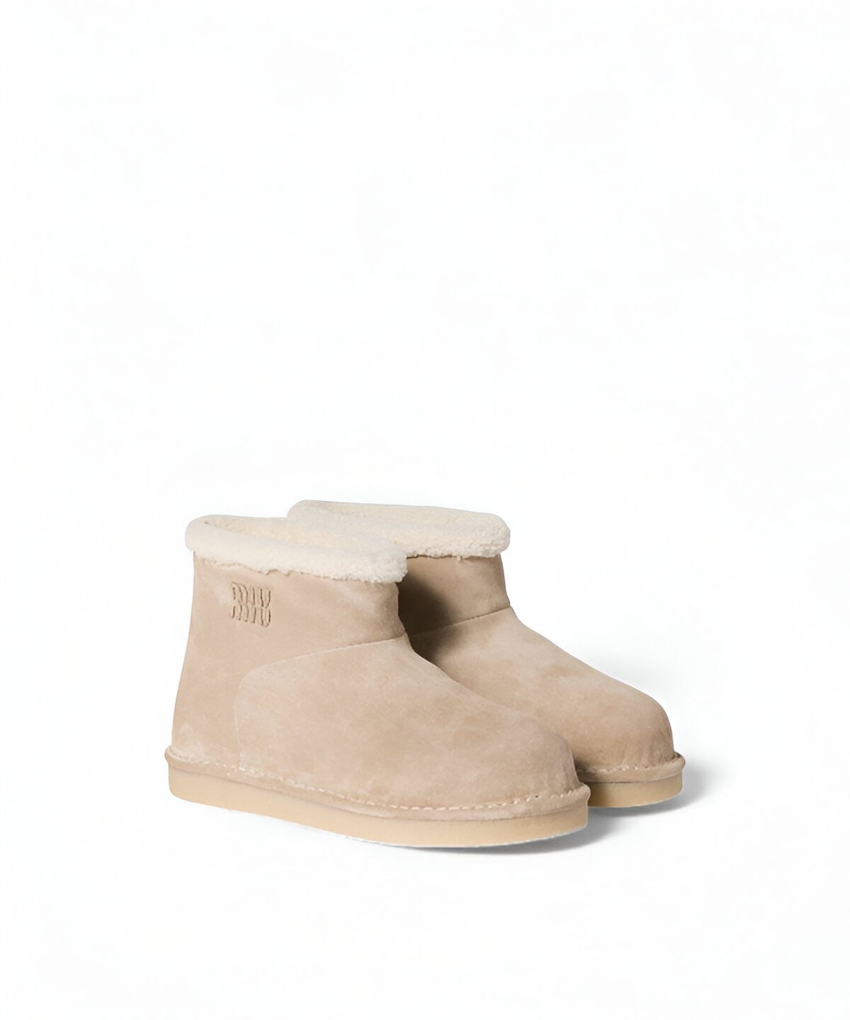 미우미우 스웨이드 부츠 라운드토 천연가죽 겨울 여성용 부츠