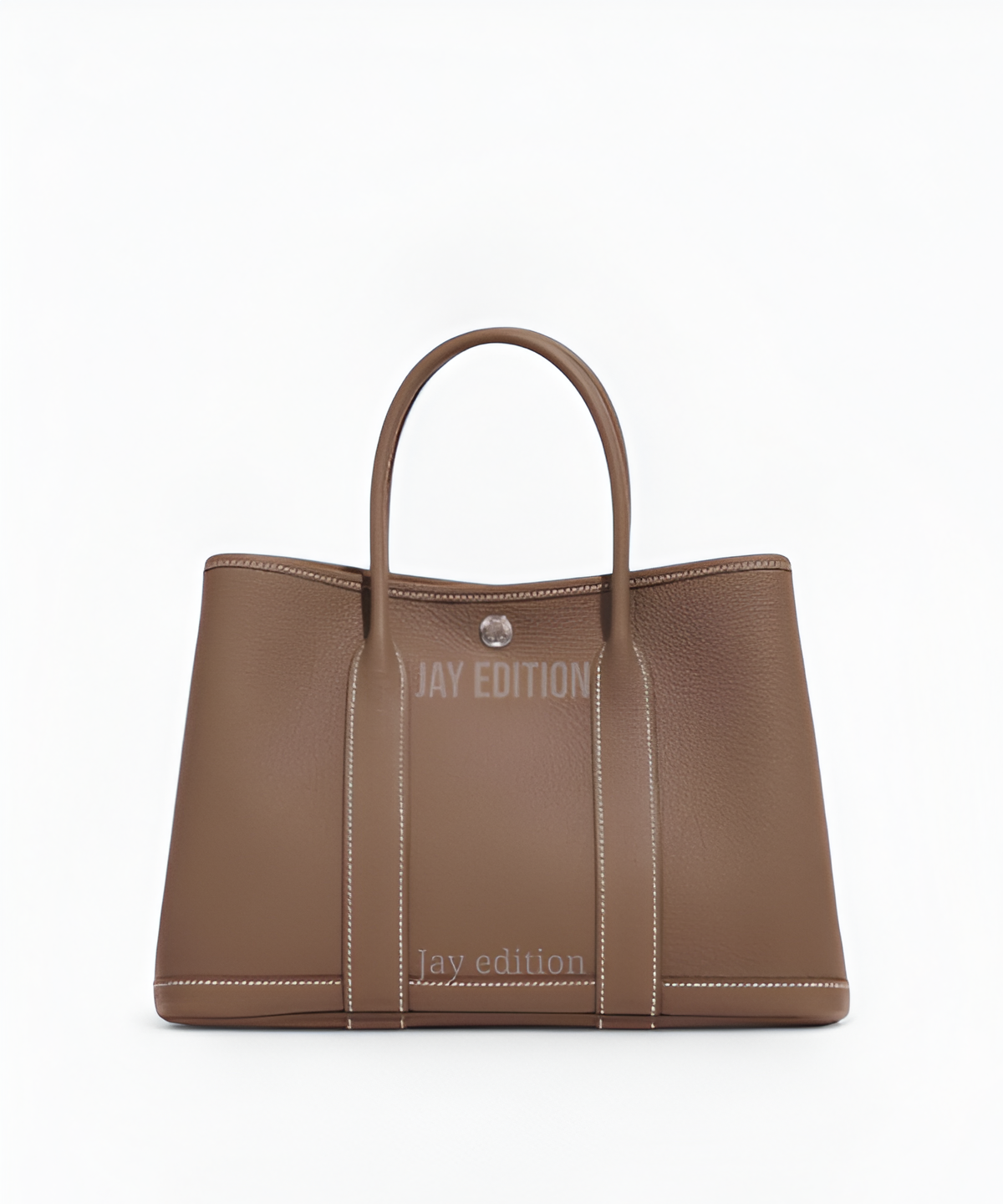 에르메스 가든파티 토트백 캔버스 및 가죽 조합 클래식 데일리백