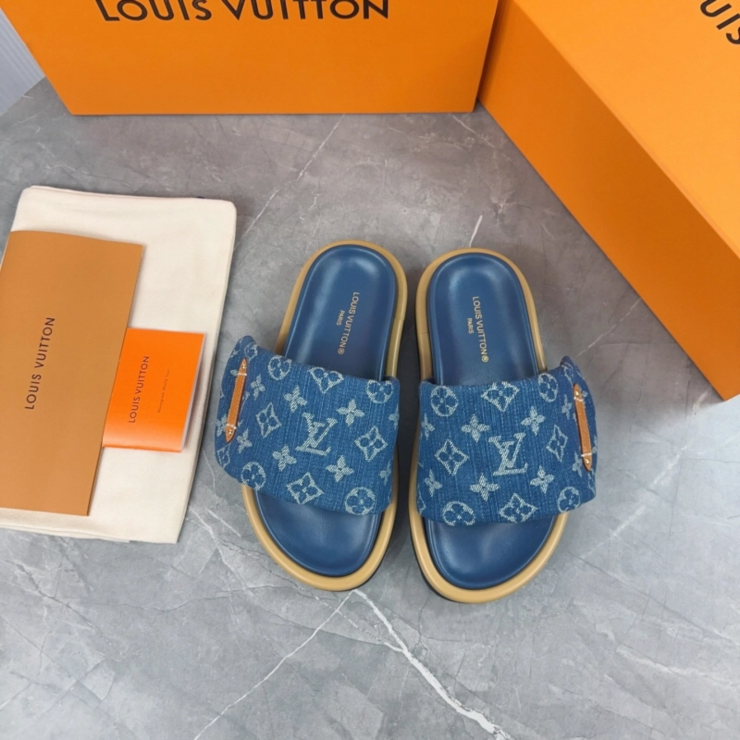 루이비통 풀 필로우 플랫 컴포트 뮬