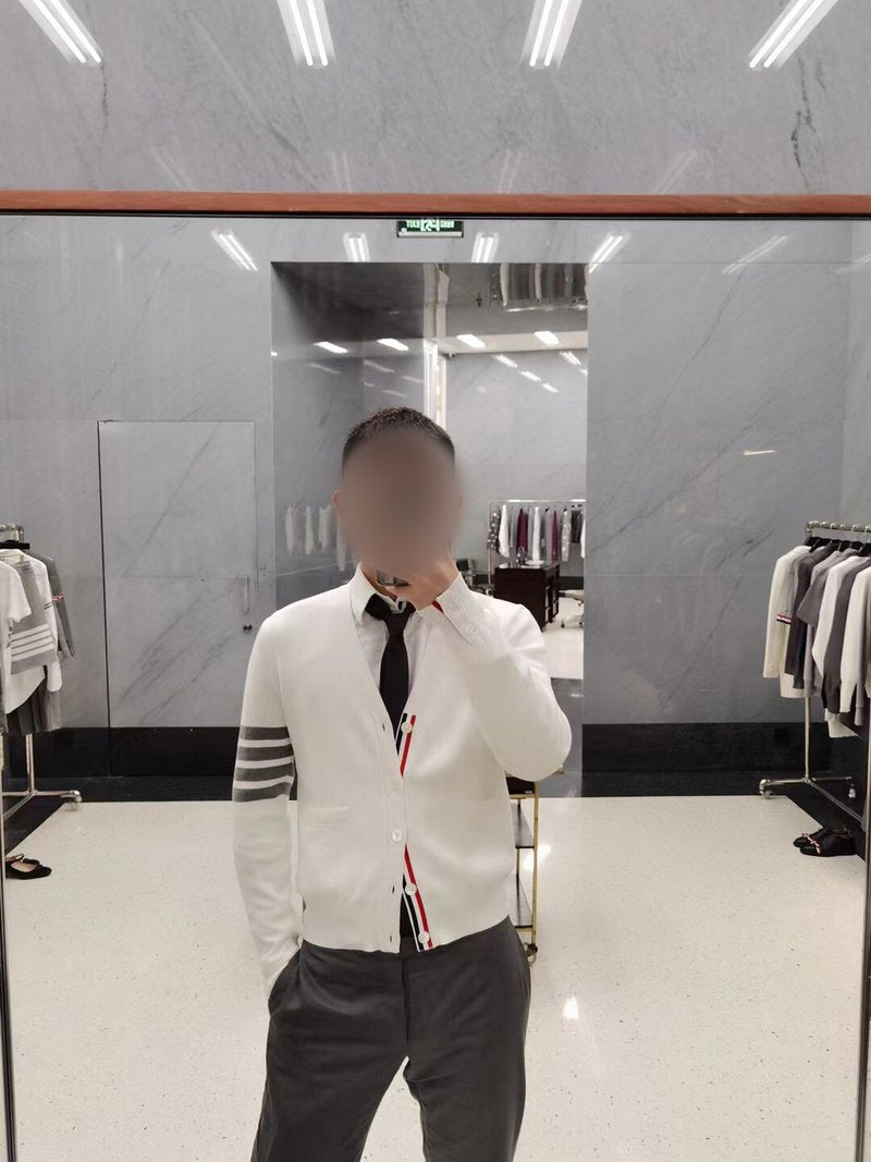 톰브라운 밀라노 스티치 가디건 화이트 (남녀 공용)