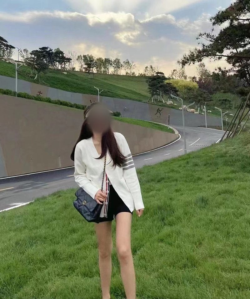 톰브라운 밀라노 스티치 가디건 화이트 (남녀 공용)