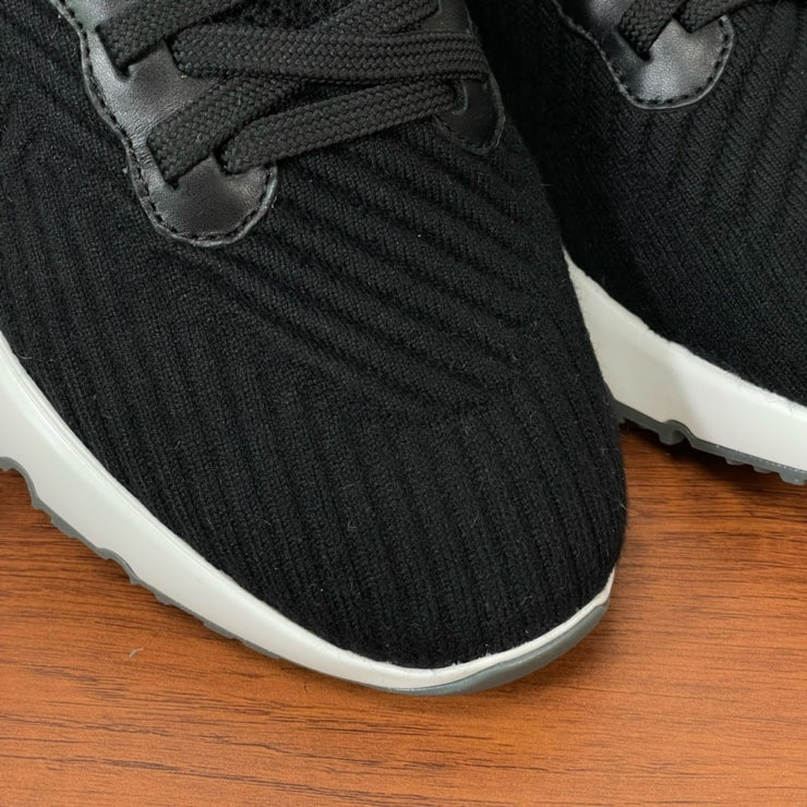 브루넬로 쿠치넬리 니트 레이스업 스니커즈 블랙